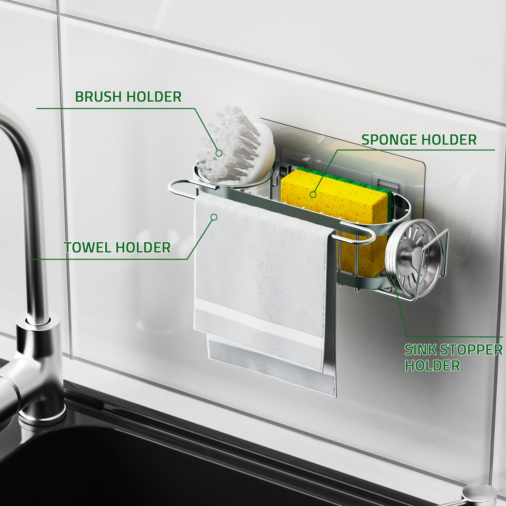 Kitchen Sink Caddy Sponge Holder in The Sink