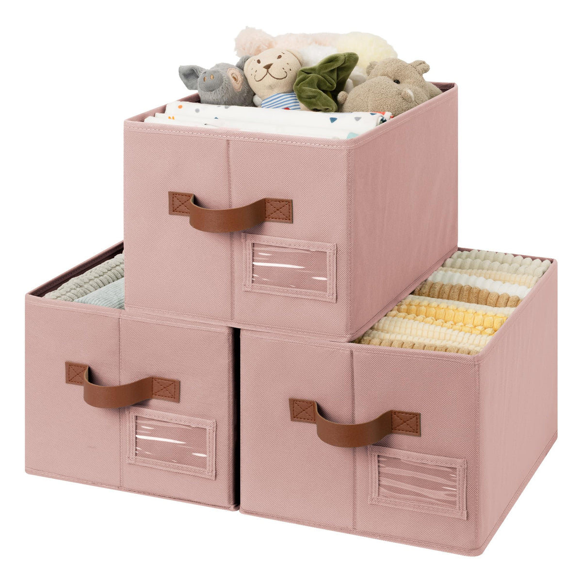 Closet Storage Bins with Label (3 Count)