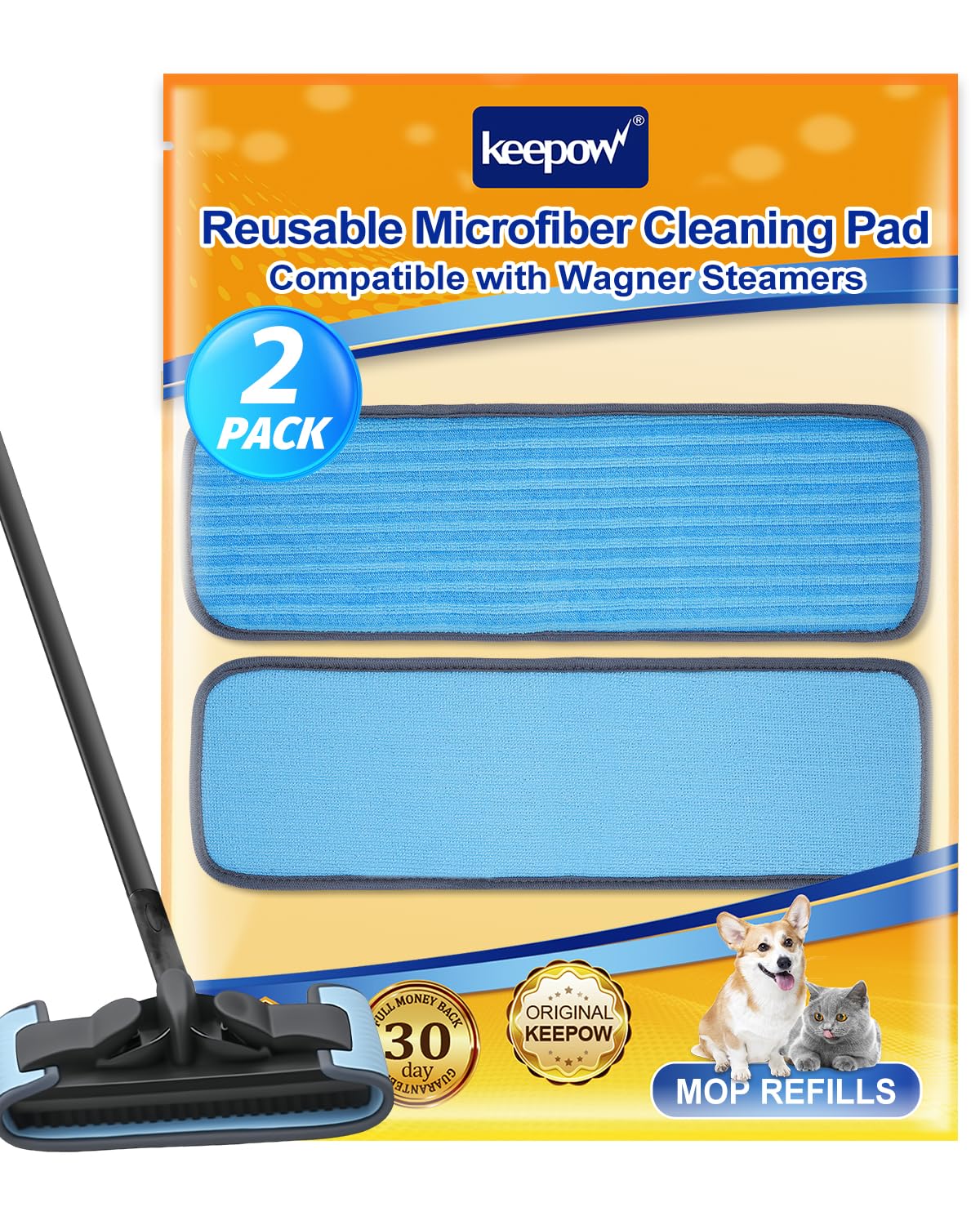 Microfiber Mop Pad Fit for Wagner Steam Cleaner 915e 905e and 925e (2 Count)