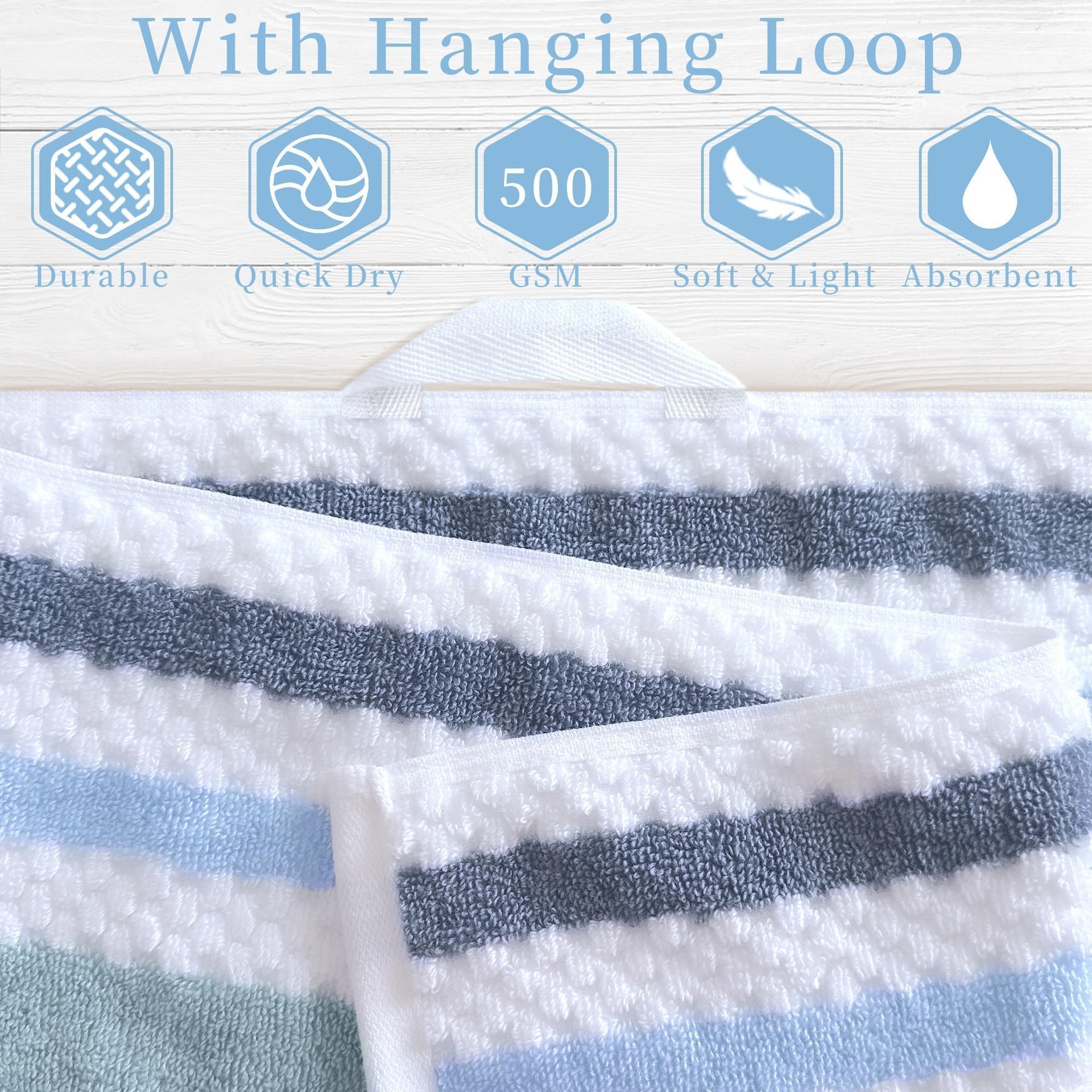 Stripe 6PC Towel Set (6 Count)