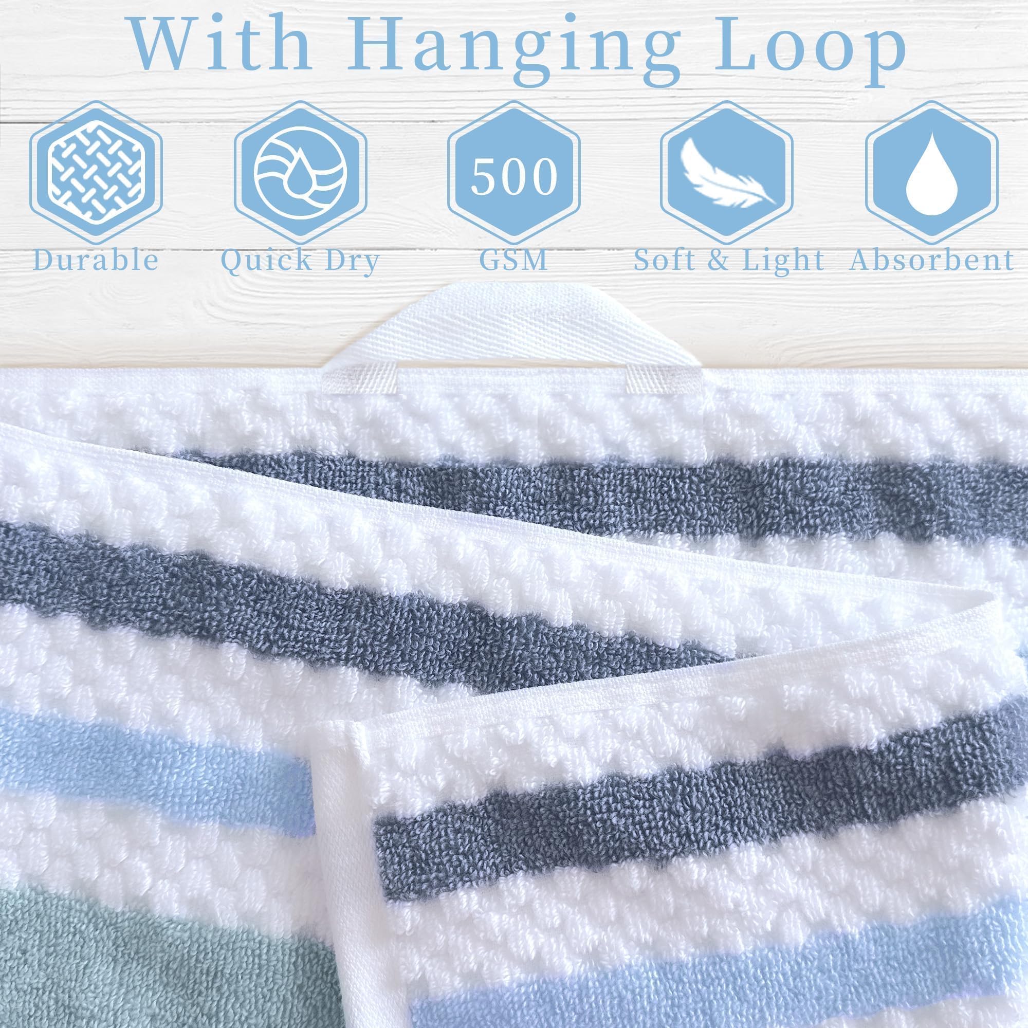 Stripe 6PC Towel Set (6 Count)