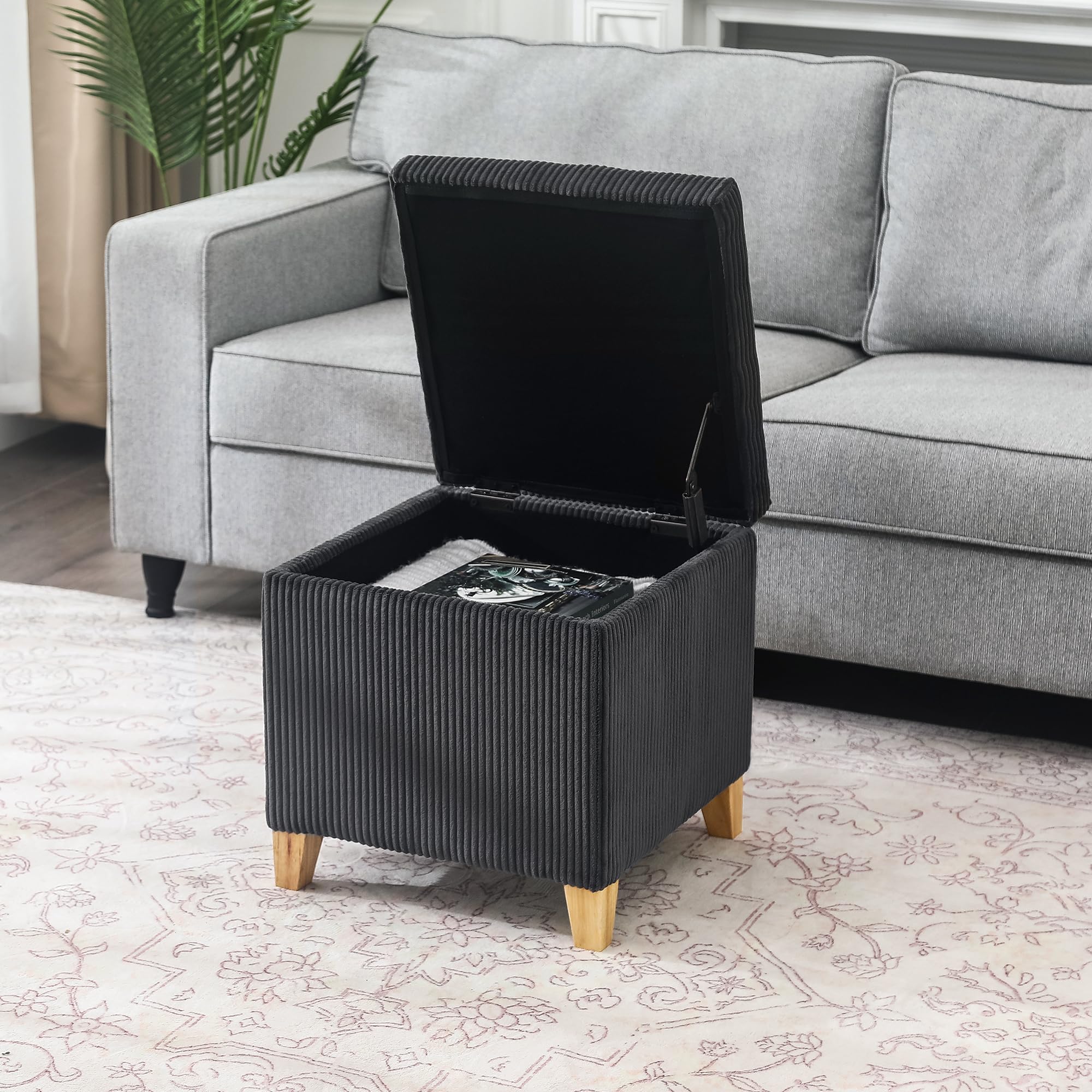 Faux Fur Storage Ottoman Cube