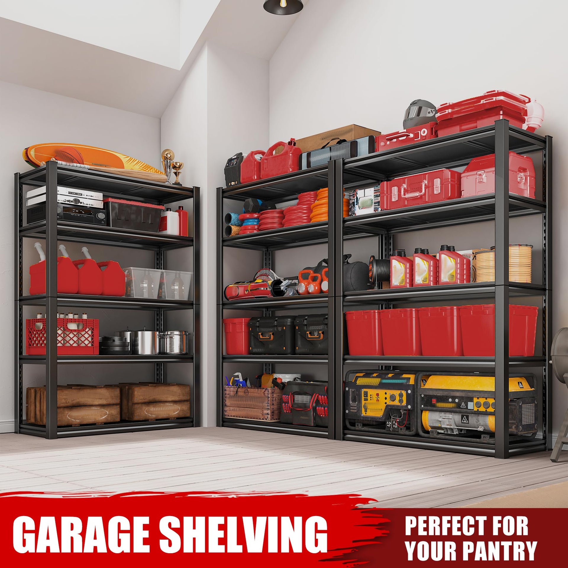 Storage Shelves 2000LBS Garage Shelving Heavy Duty (2 Count)