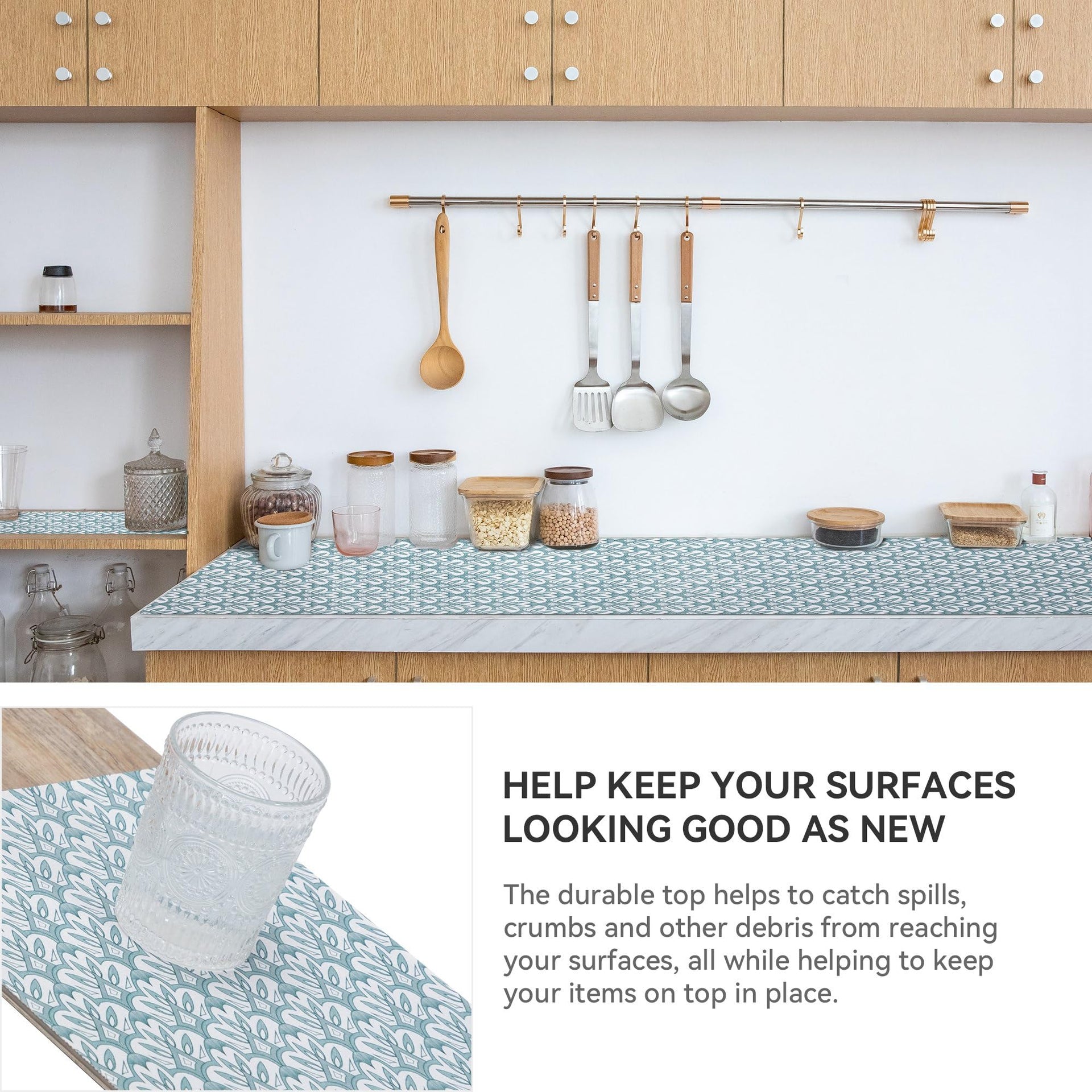 12" W x 120" L Floral Drawer and Shelf Liner for Cabinets (1440 sq in.)