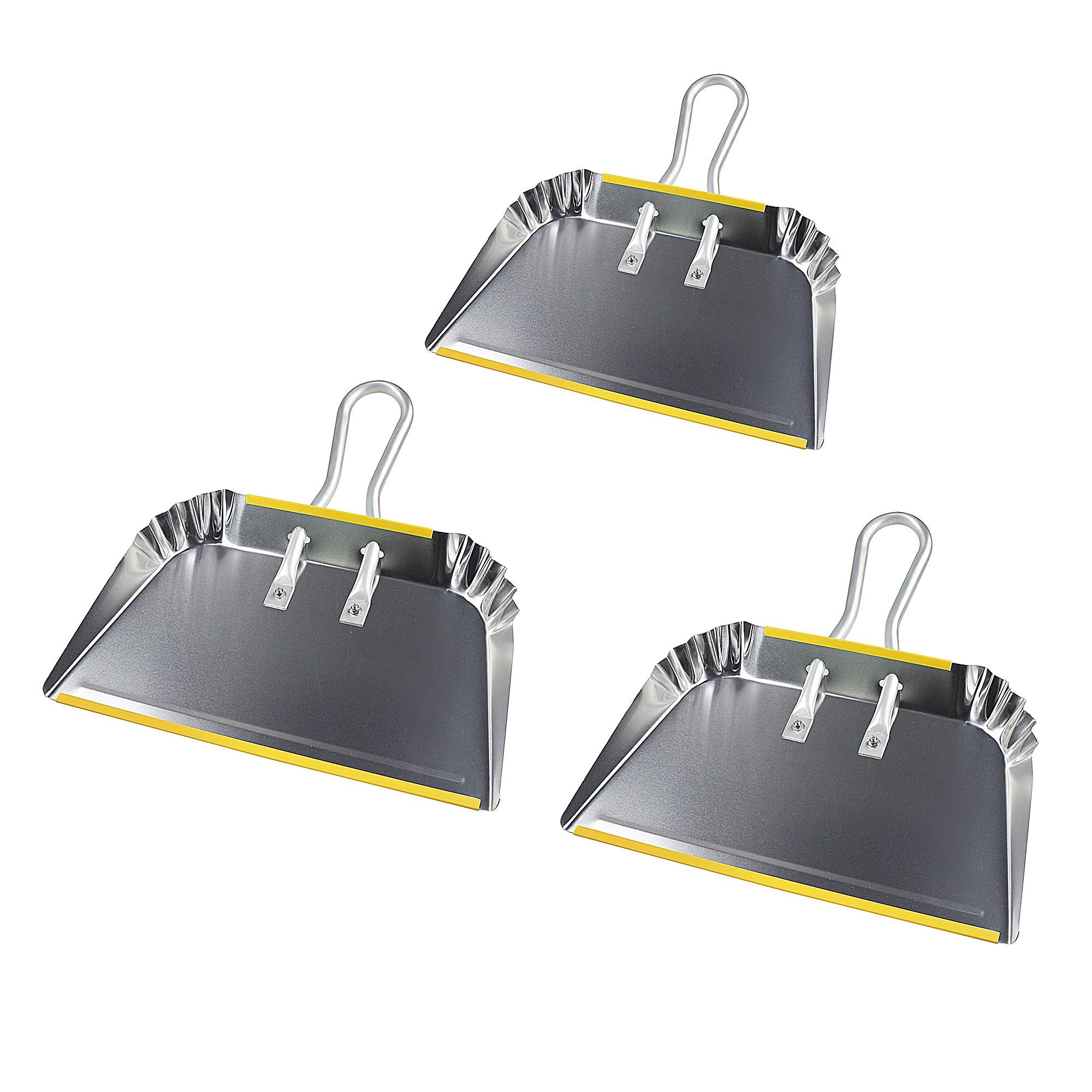 3 Pack 17" Heavy Duty Metal Dust Pans (3 Count)