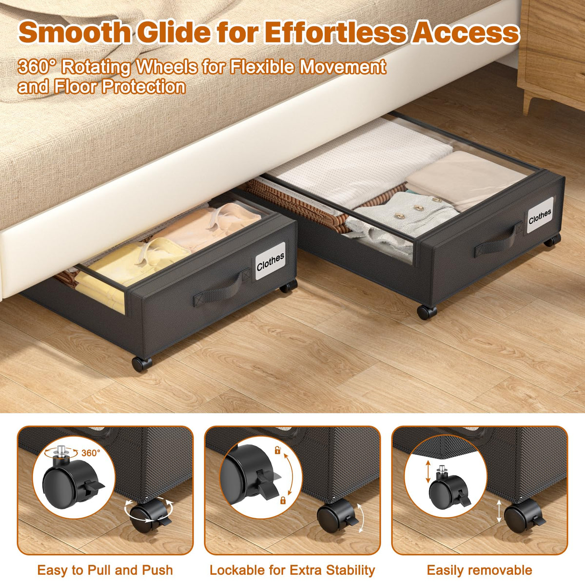 Under Bed Storage with Wheels