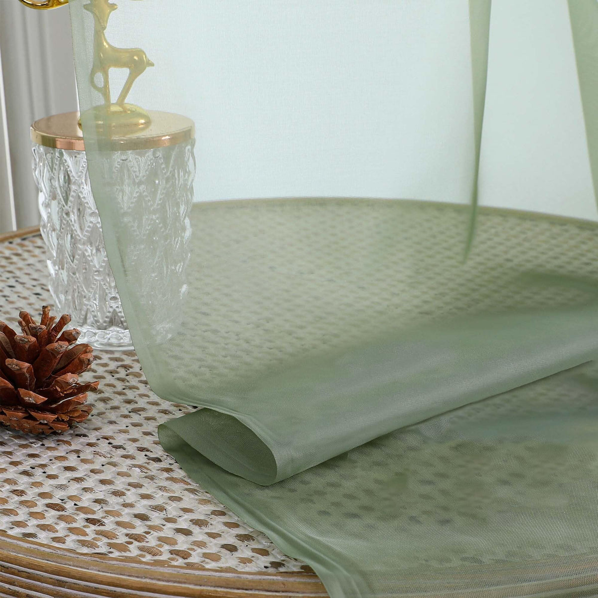 Extra Long Sage Green Sheer Curtains 108 Inches Long 2 Panels (2 Count)