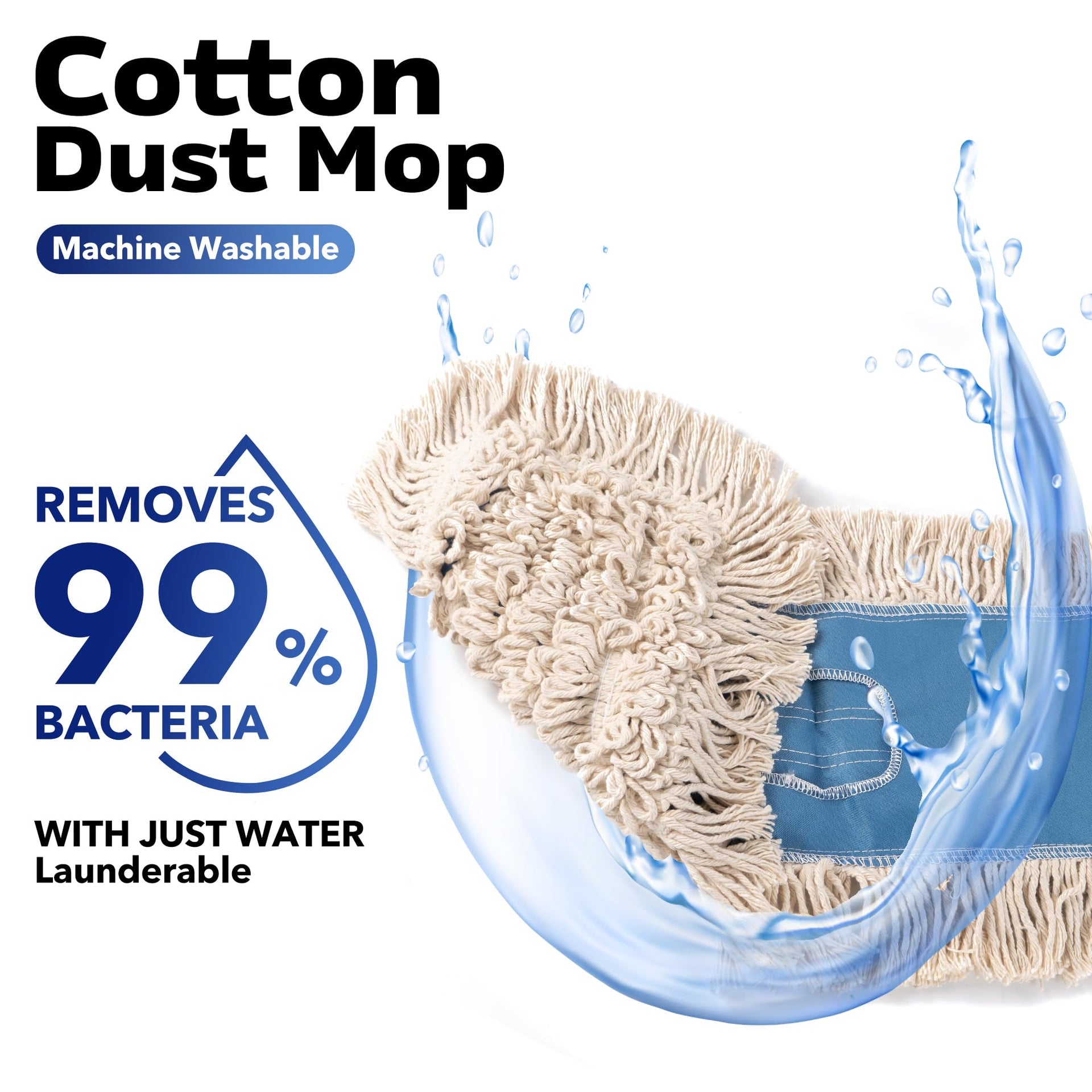 Matthew Cleaning 36'' Industrial Strength Cotton Dust Mop Refill Washable Replacement Heads for Residential & Commercial Use Fit Standard Dust Mop Frames - ModHome Supplies