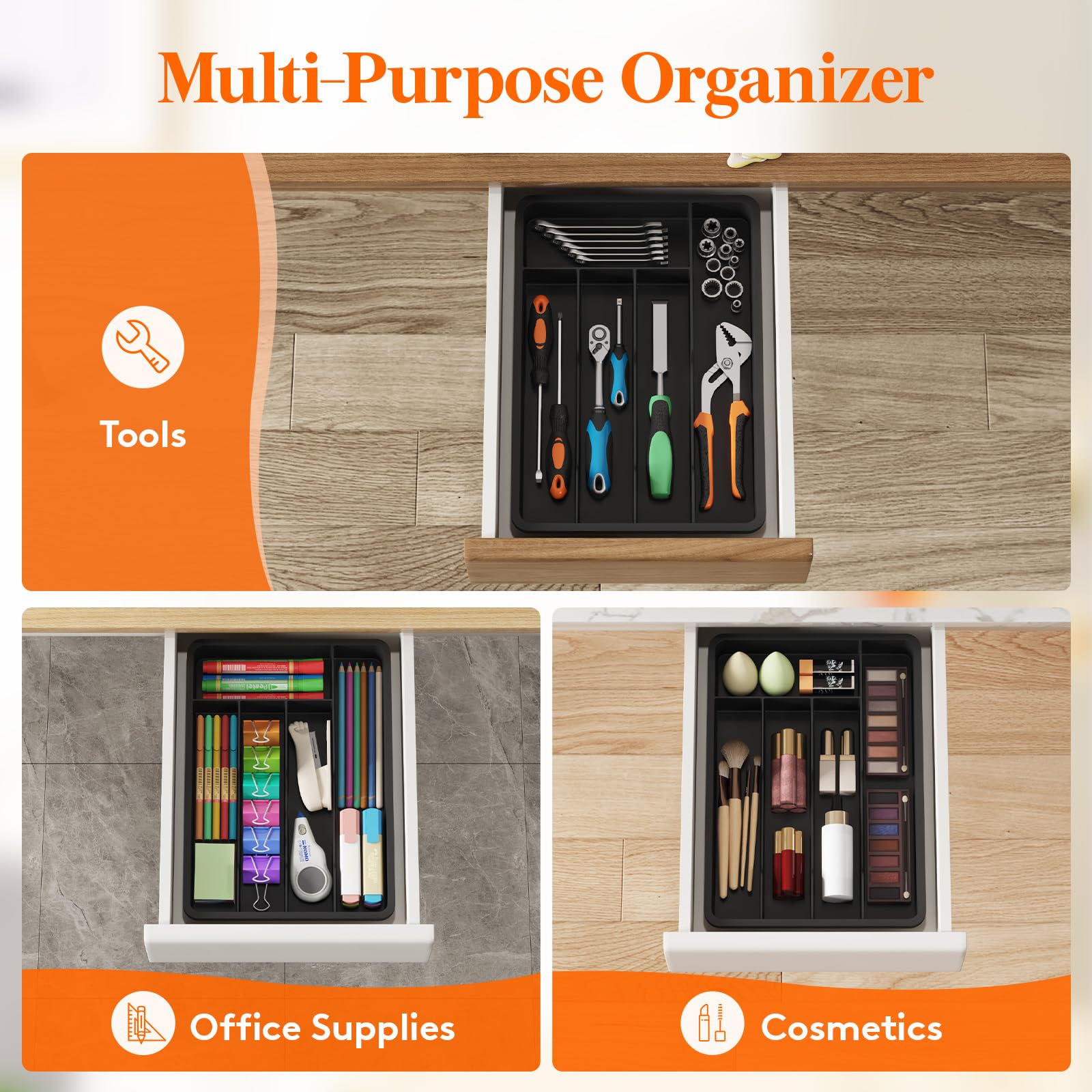 Silverware Drawer Organizer Tray