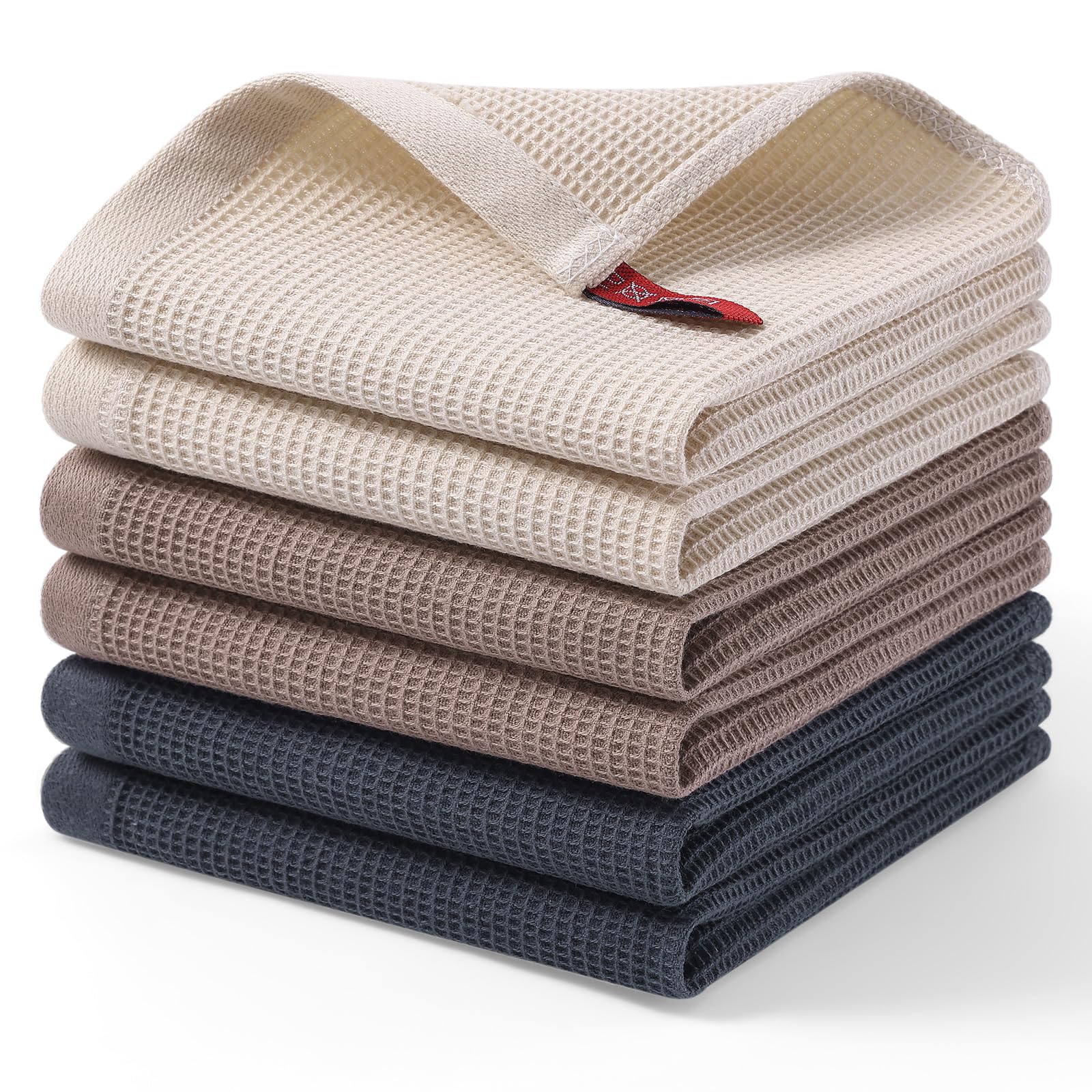 100% Cotton Waffle Weave Dish Cloths (6 Count)