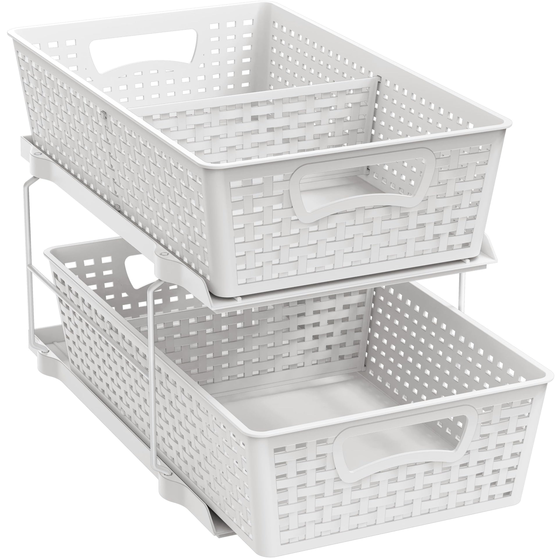 2 Tier Pull Out Sliding Drawer Under Sink Storage