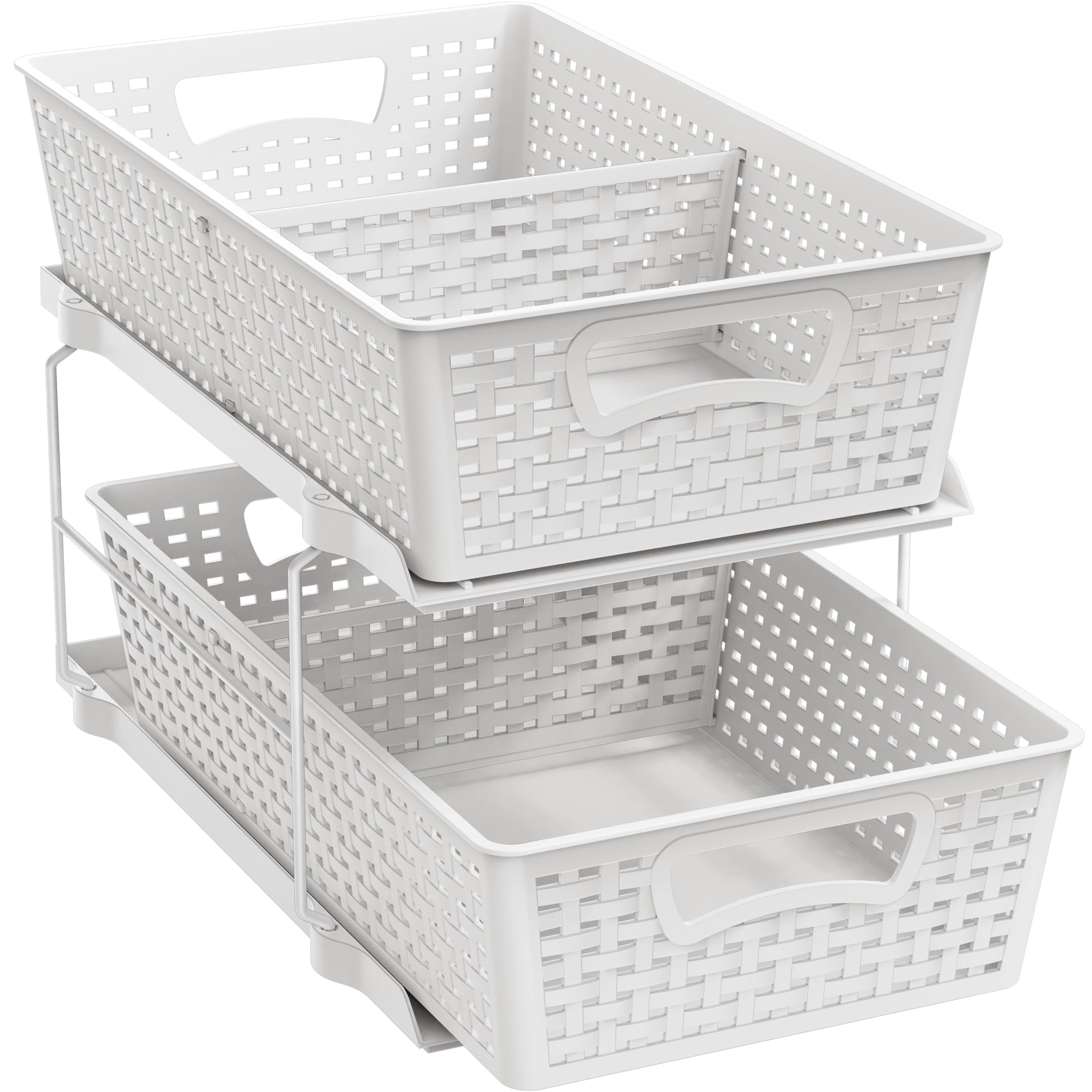 2 Tier Pull Out Sliding Drawer Under Sink Storage