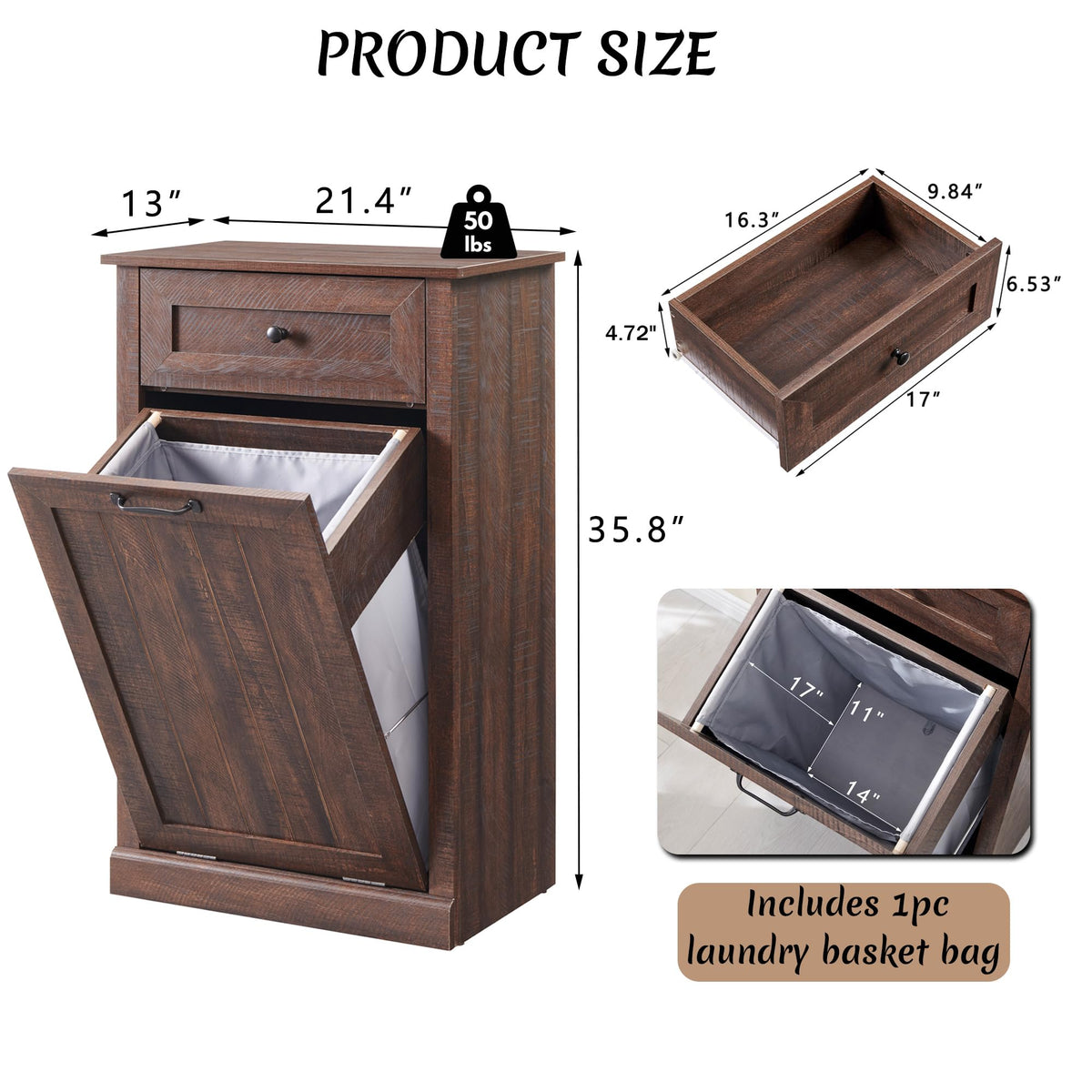 Tilt Out Laundry Hamper Cabinet