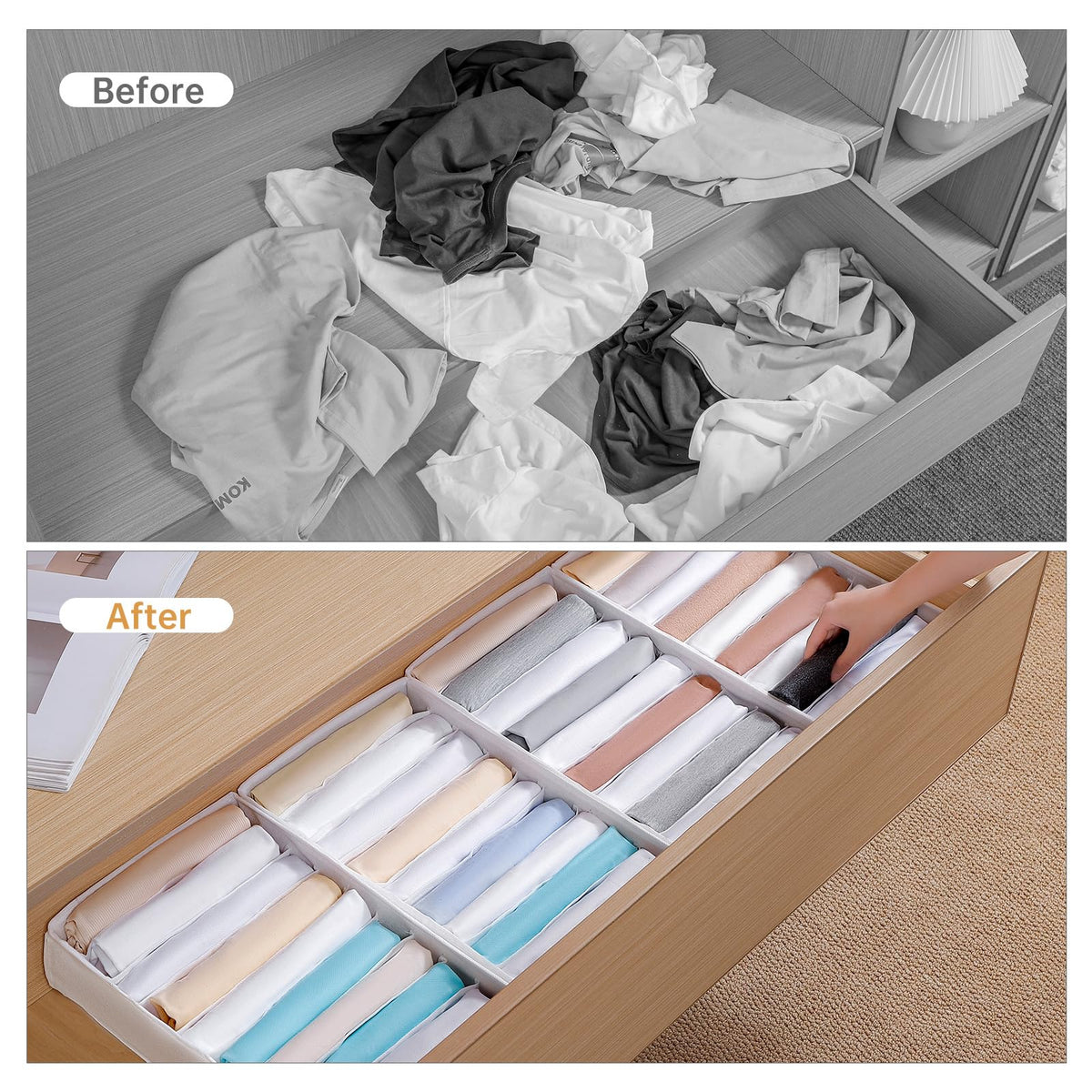 4 Packs T shirt Drawer Organizers for Clothing (4 Count)