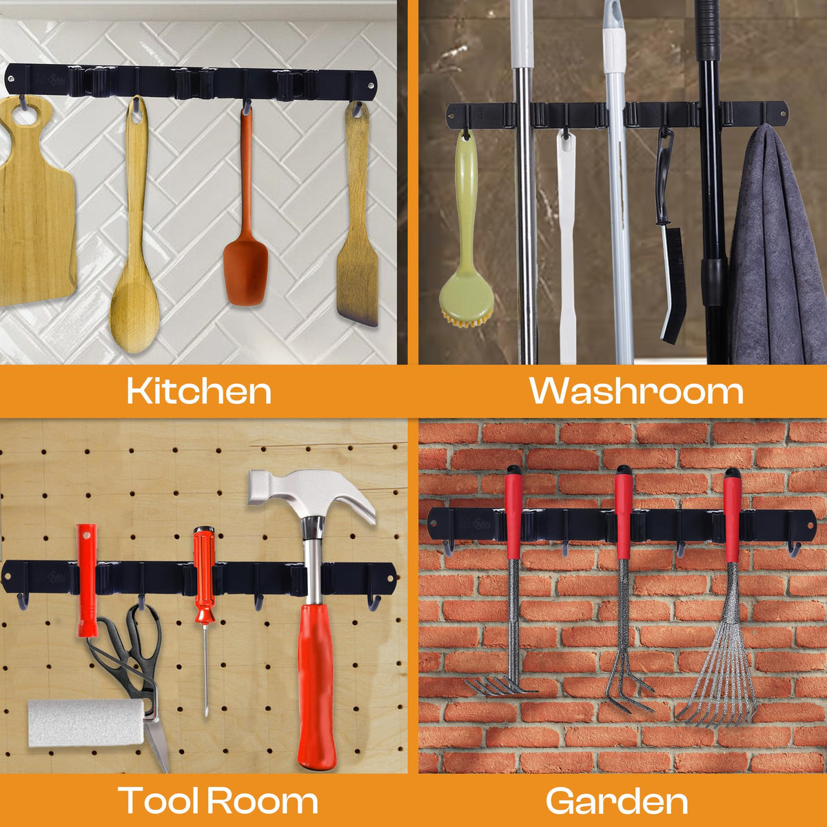 Stainless Steel Broom Holder Wall Mount