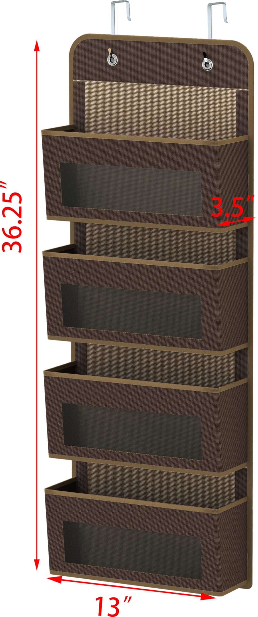 4 Clear Window Pocket Over Door Hanging Organizer