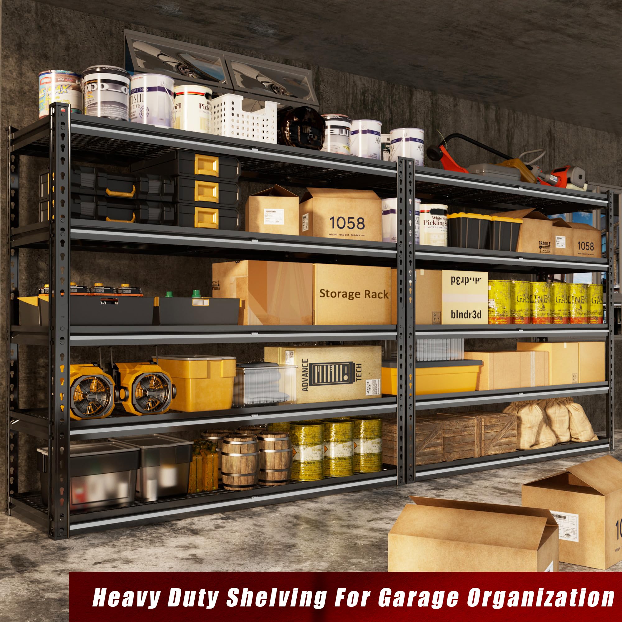 48" W Garage Shelving Heavy Duty 5