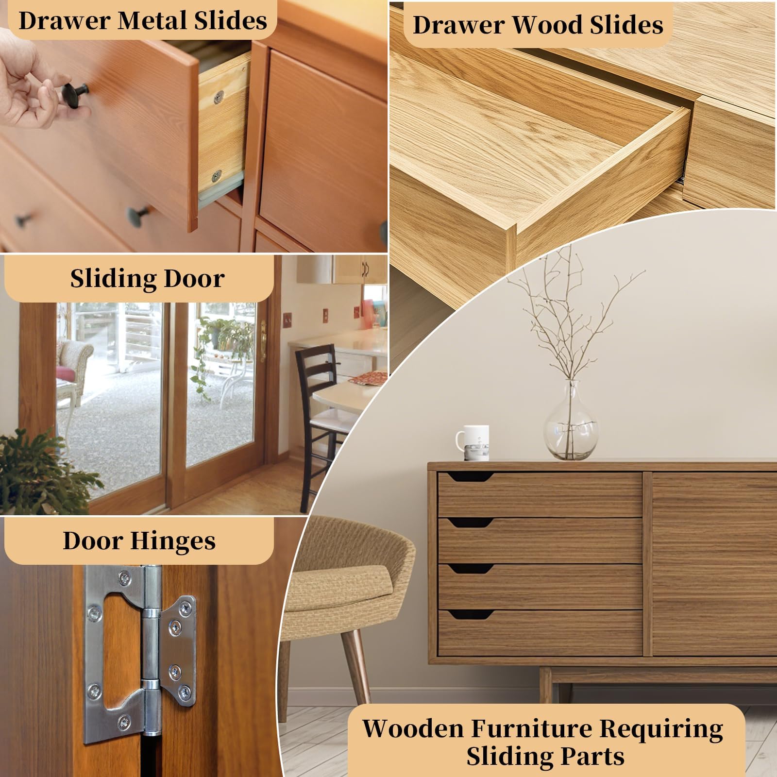 Wood Drawer Wax Lubricant Paste Door Lubricant Wear