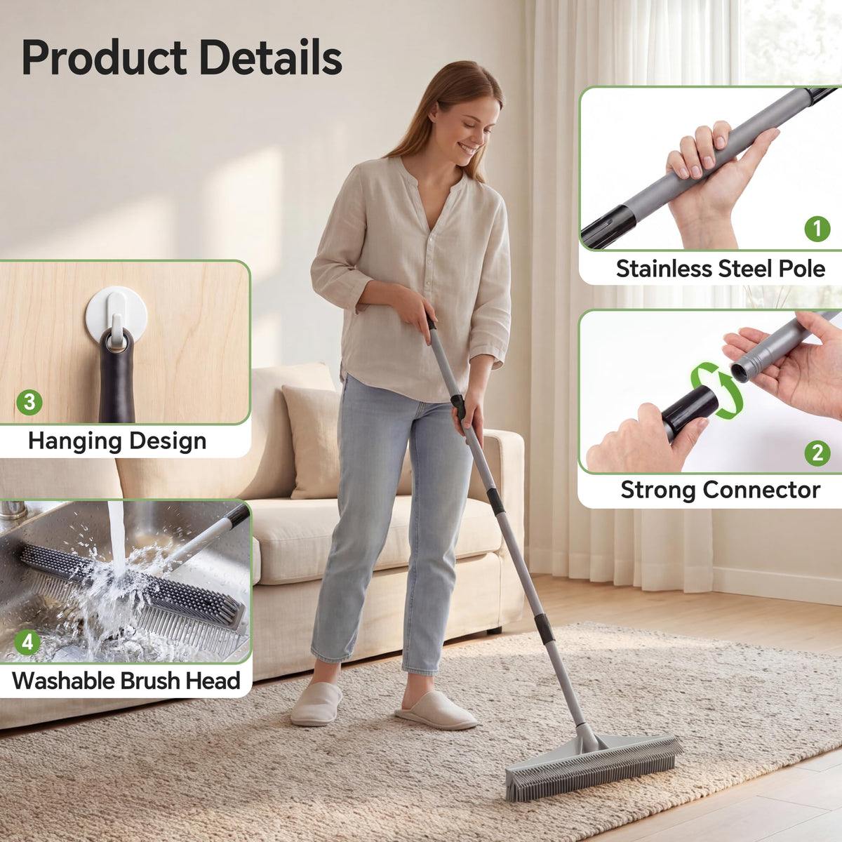 Carpet Brush for Pet Hair Removal