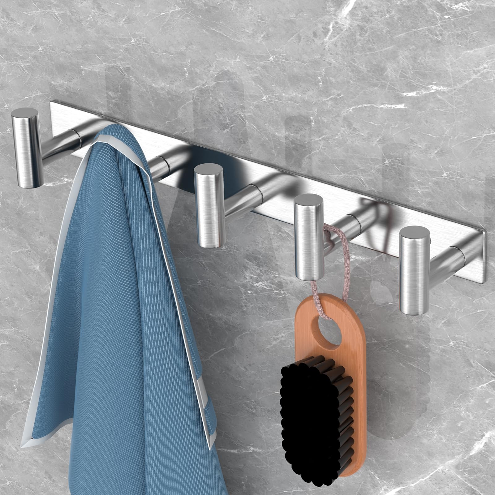 Silvery Hat and Coat Wall Mount Rack