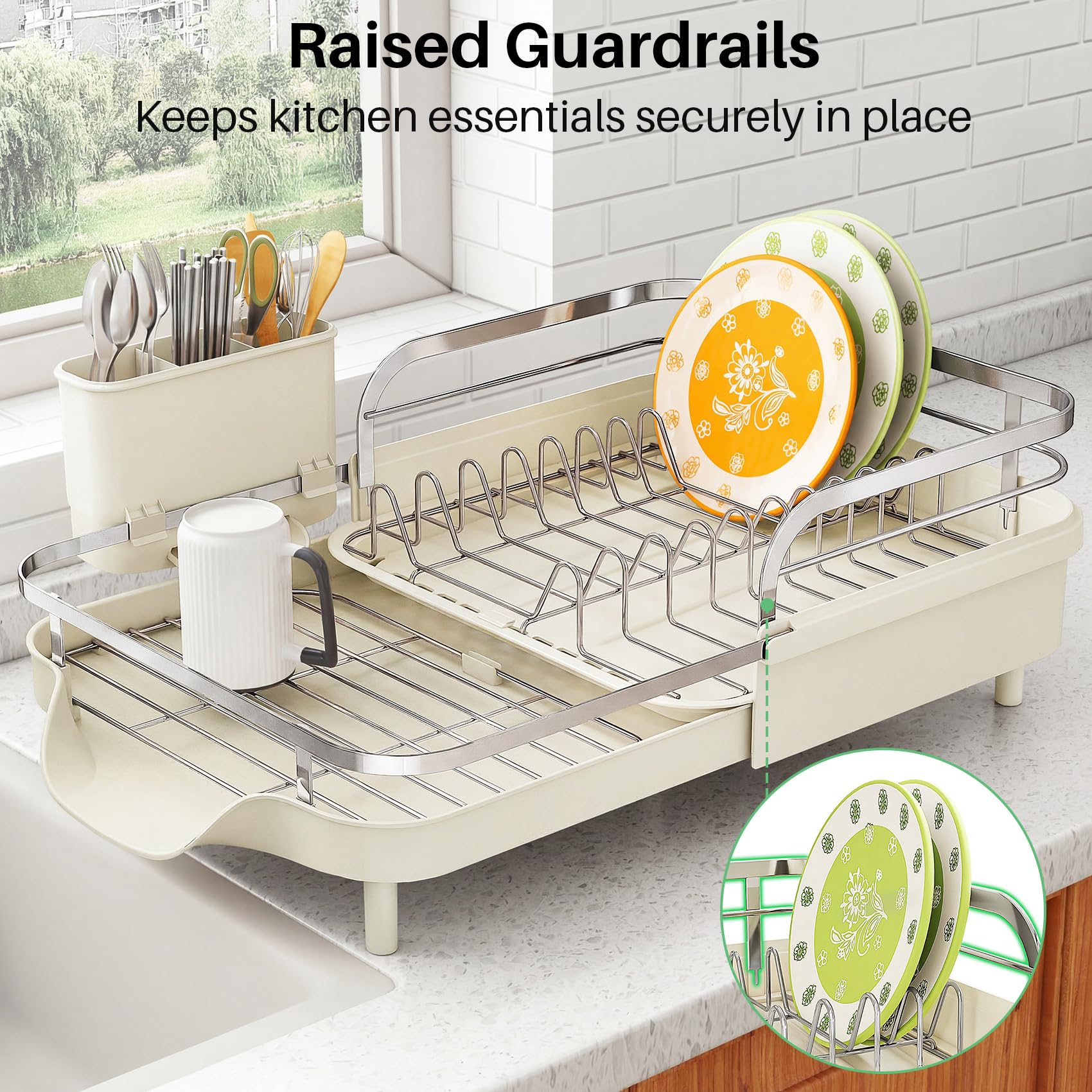 Expandable Dish Drying Rack for Small Kitchen Counter