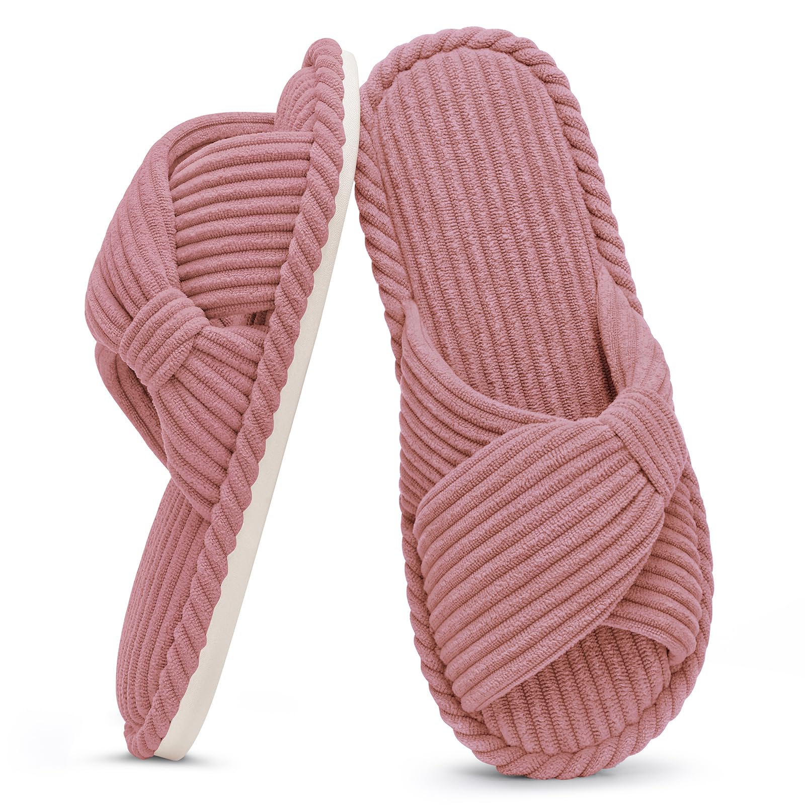 Summer House Slippers for Women Corduroy Open Toe Indoor Slippers