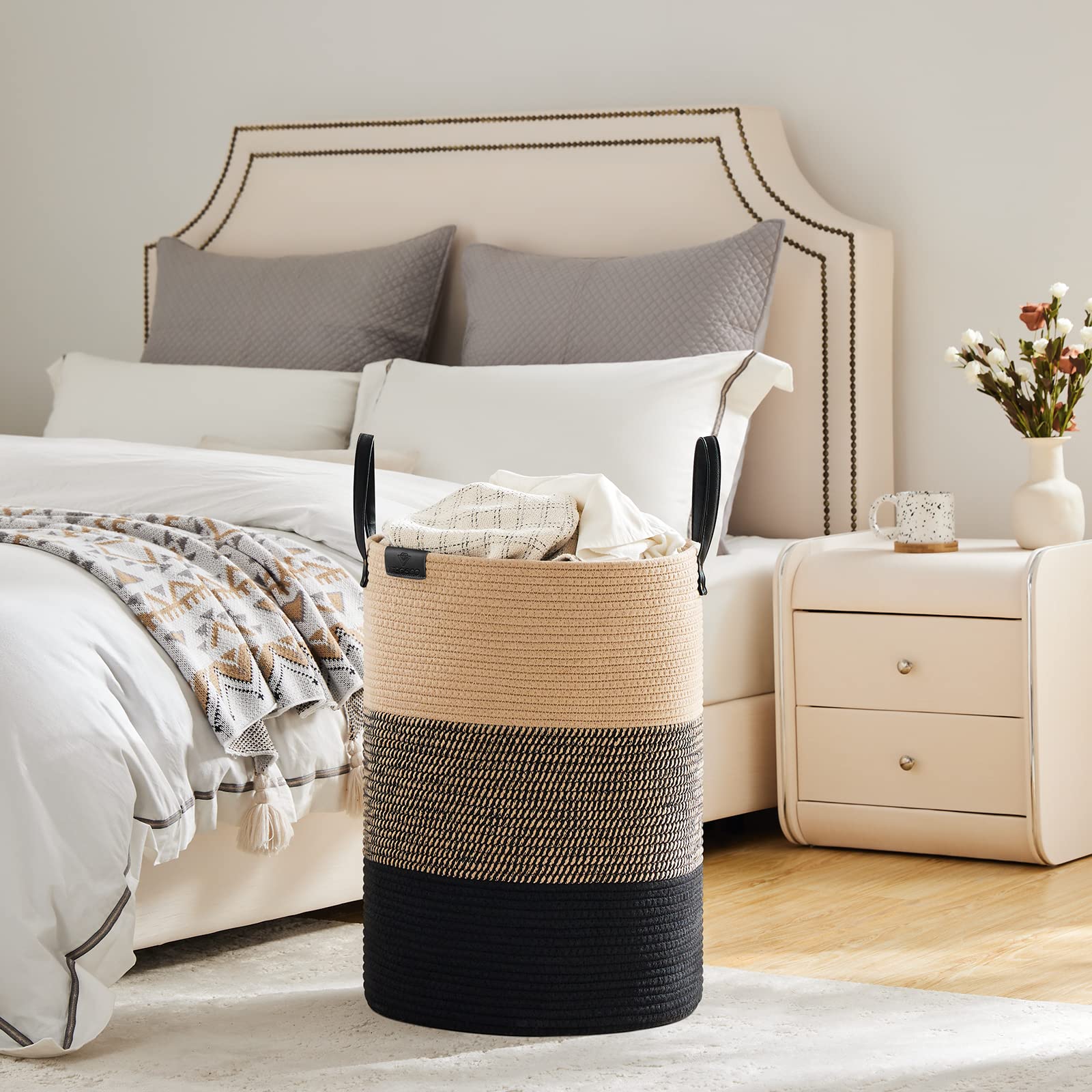 72L Tall Woven Rope Laundry Hamper (2434.6096 Fl Oz) - ModHome Supplies