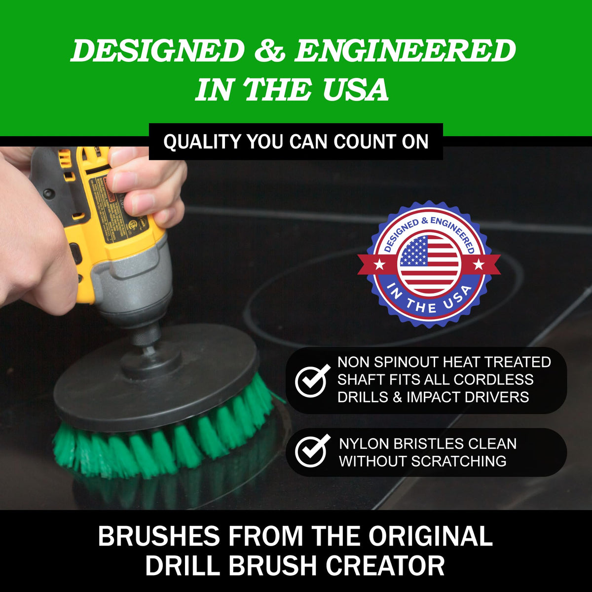 Green Kitchen Drill Brush Set for Oven - ModHome Supplies