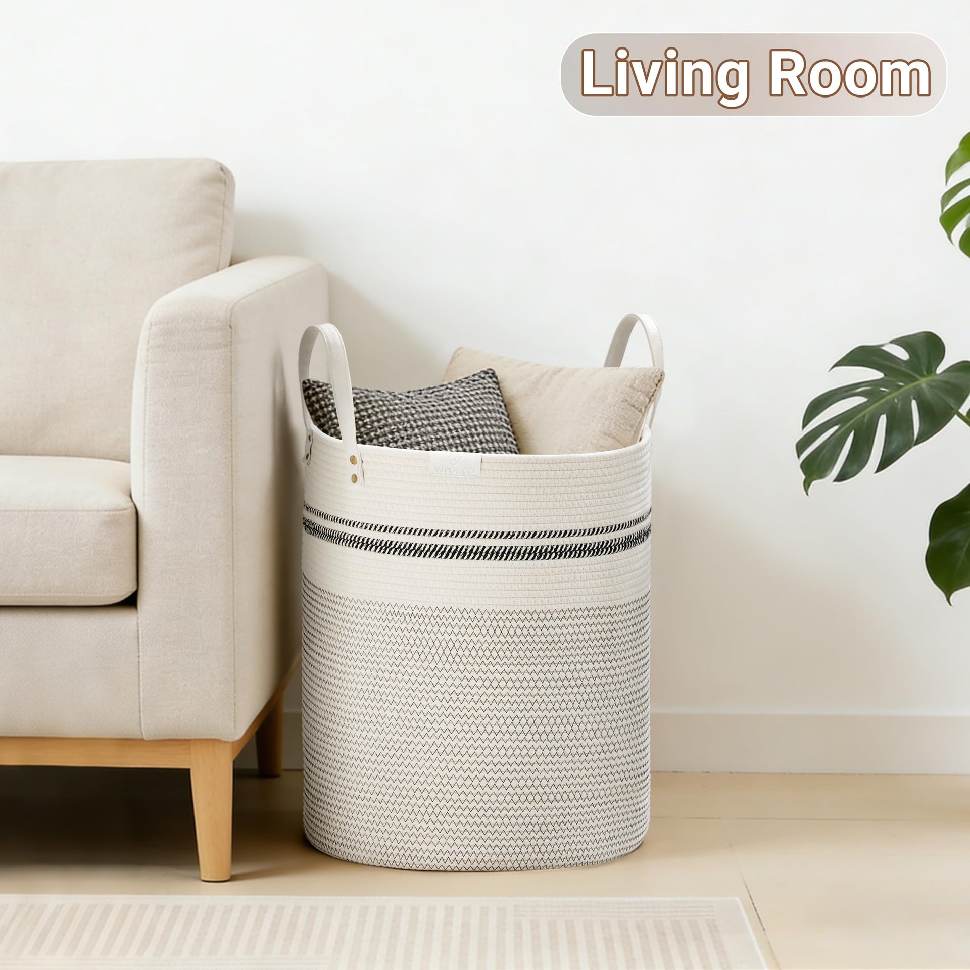 53L Tall Woven Rope Laundry Hamper (1792.1432 Fl Oz) - ModHome Supplies