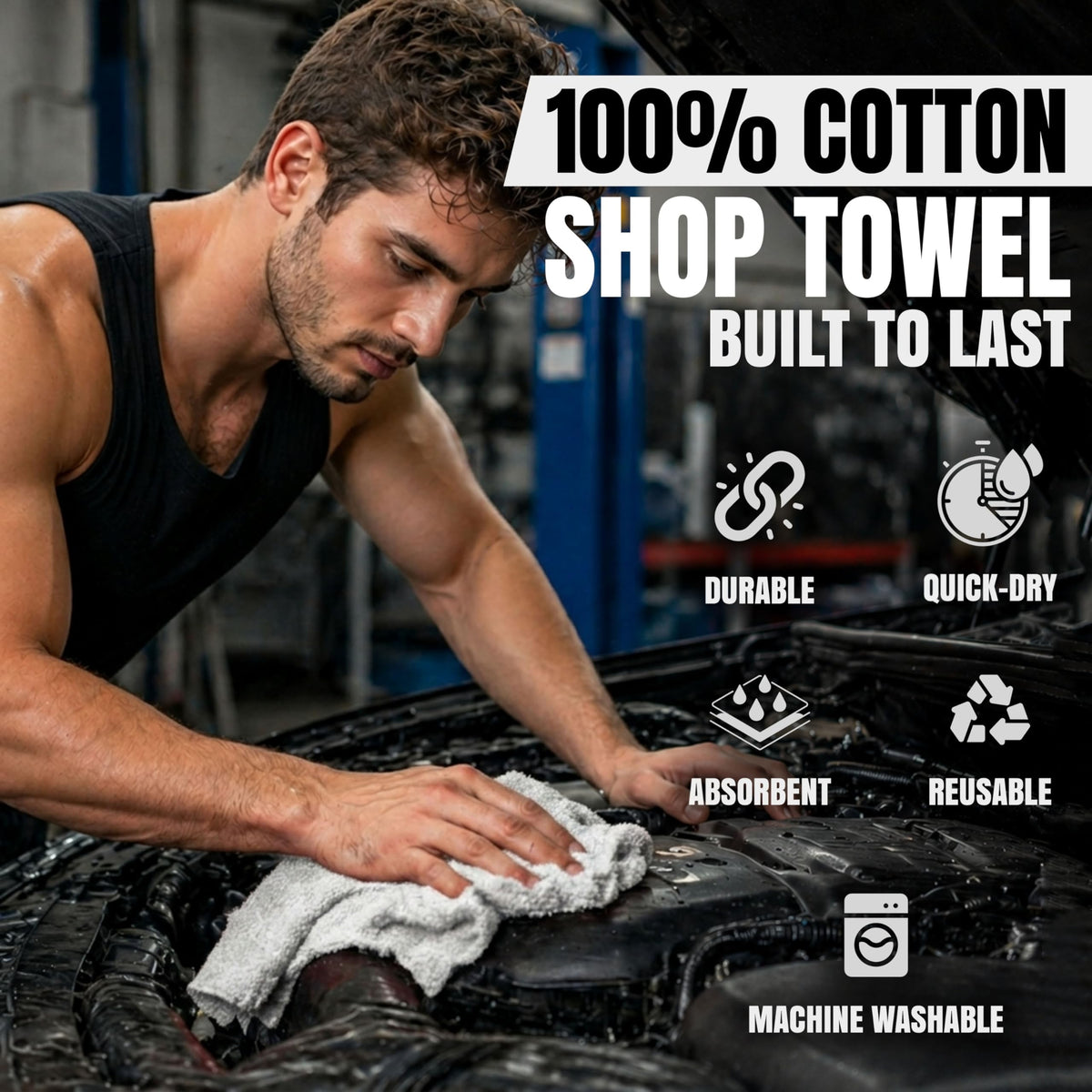 Premium White Shop Towels (2000 Count) - ModHome Supplies