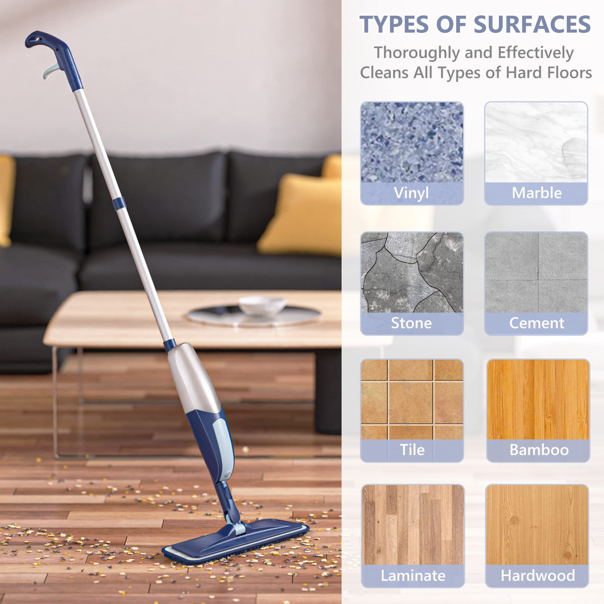 Spray Mop Microfiber Wood Floor Mops for Floor Cleaning