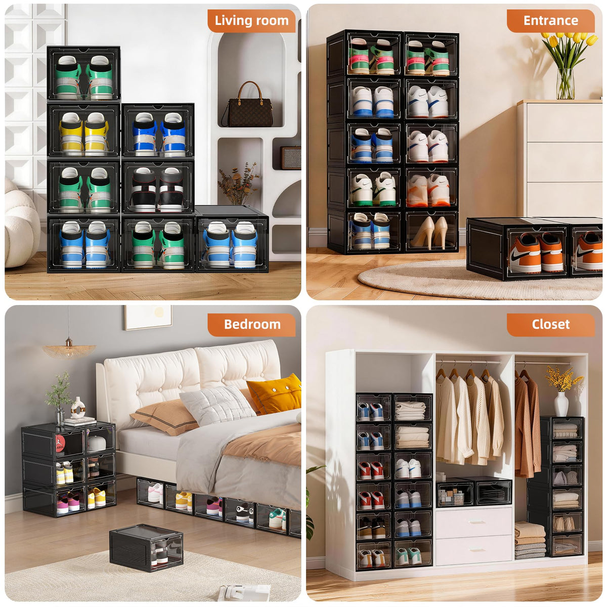 XL Shoe Storage Box Organizer (12 Count)