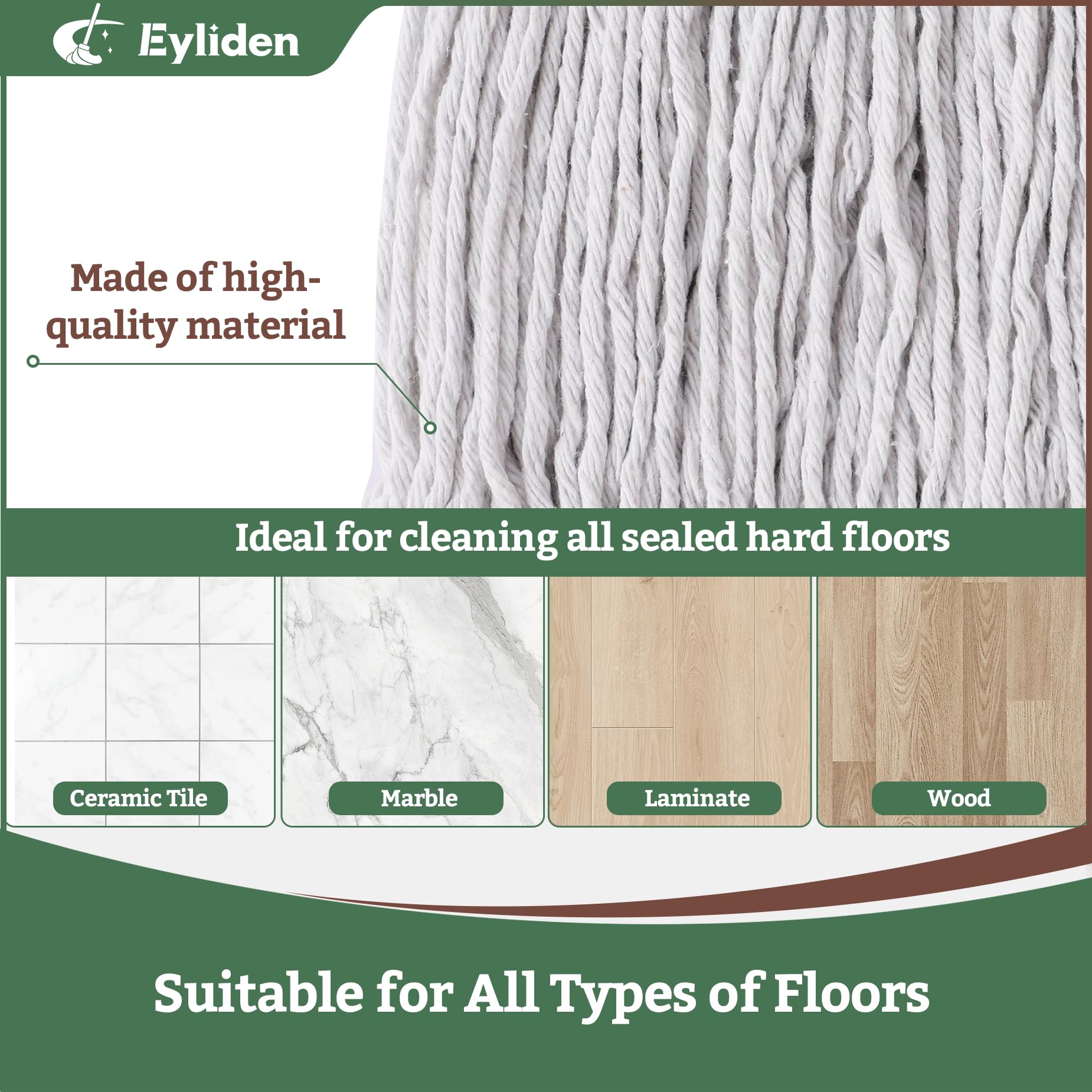 Commercial Wet Mop with 2 Cotton Heads