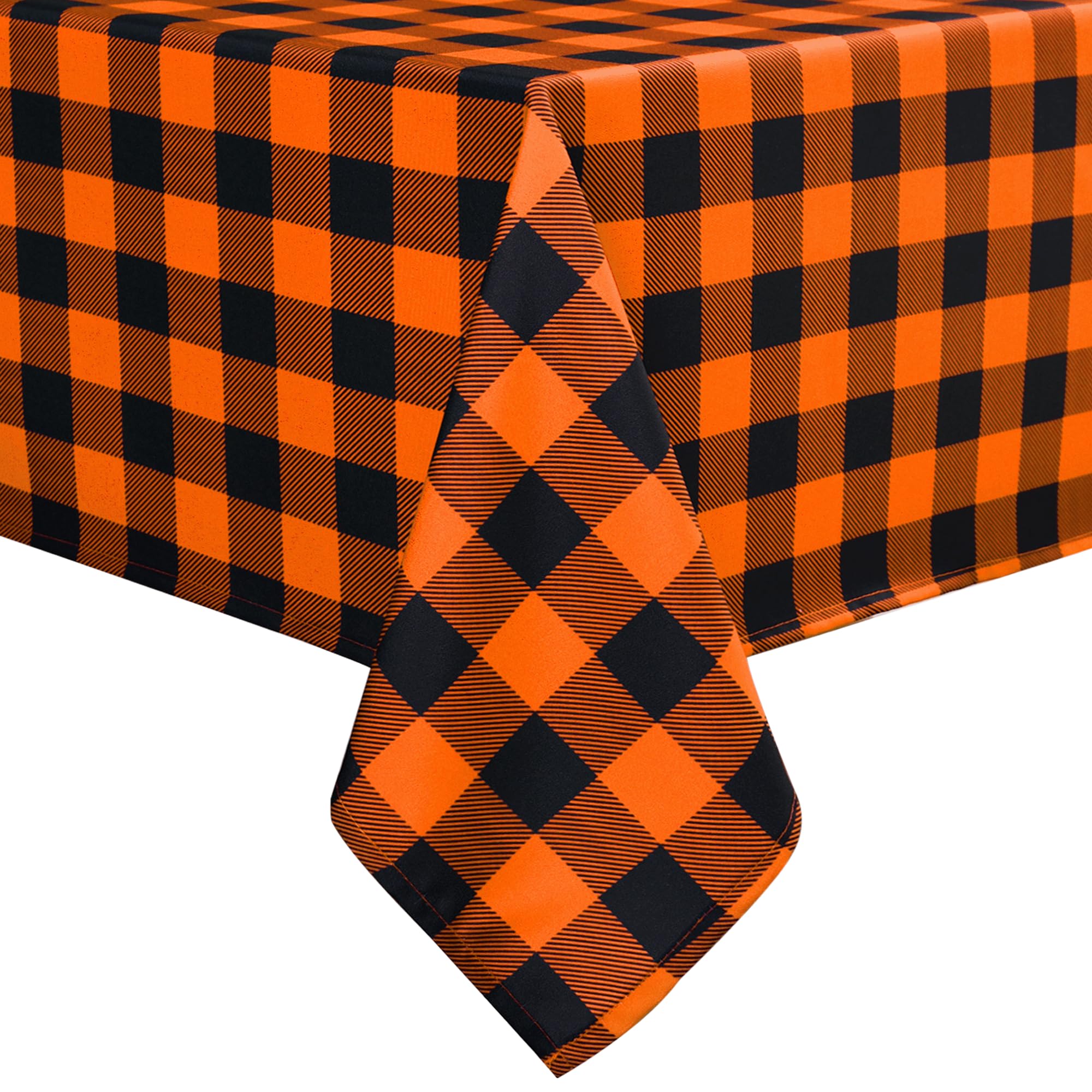Orange Gingham Tablecloth Fabric