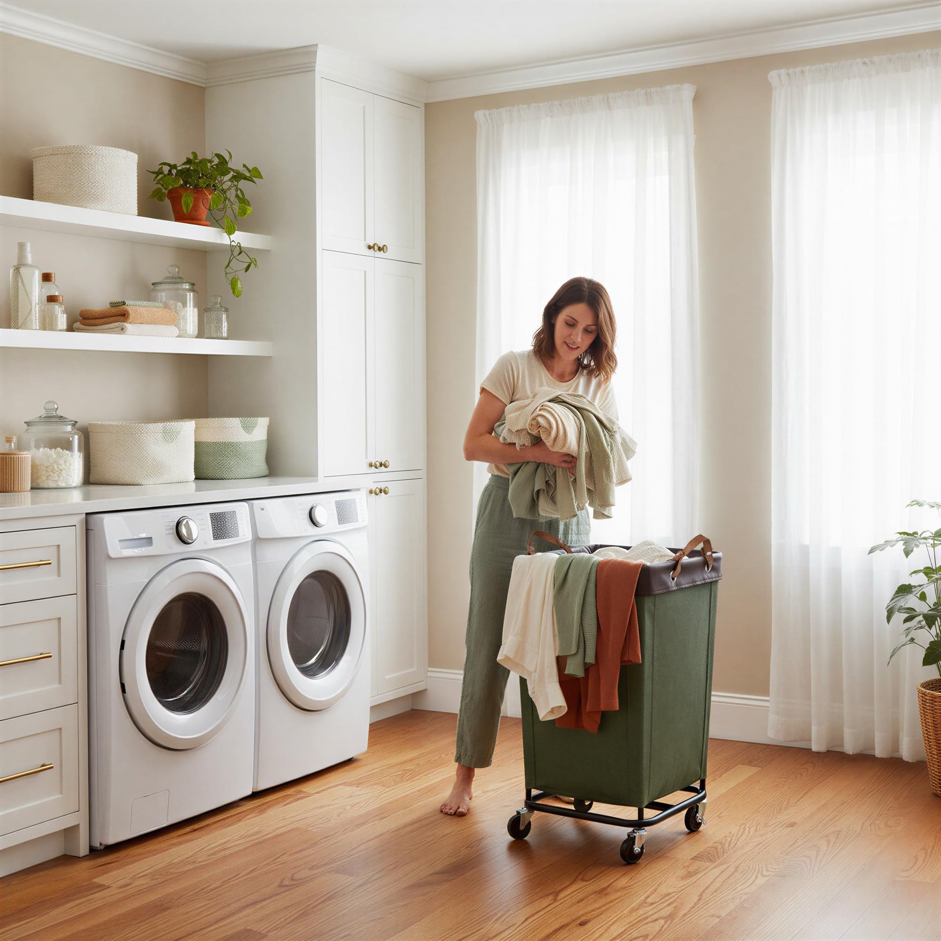 160L Laundry Basket with Wheels