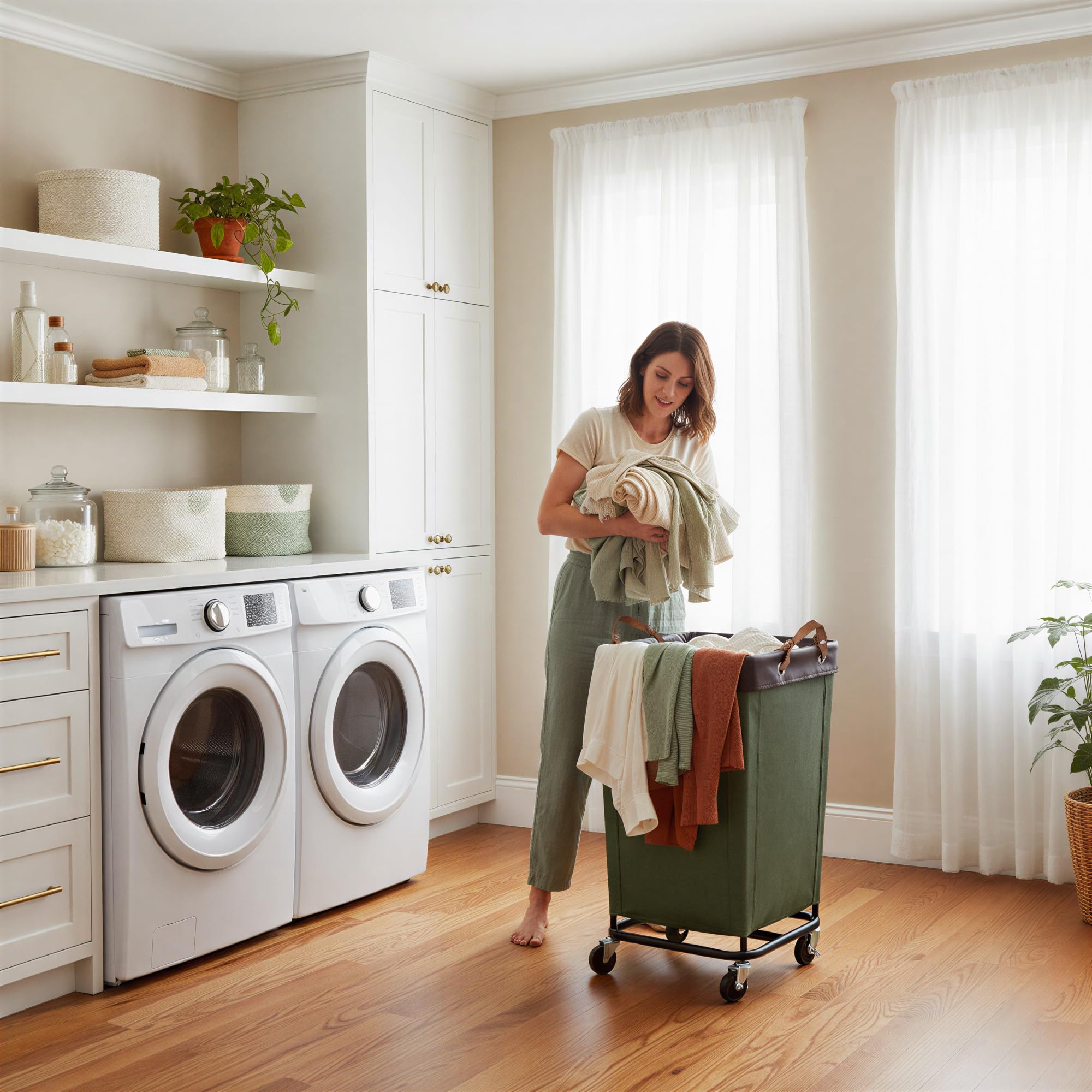 160L Laundry Basket with Wheels