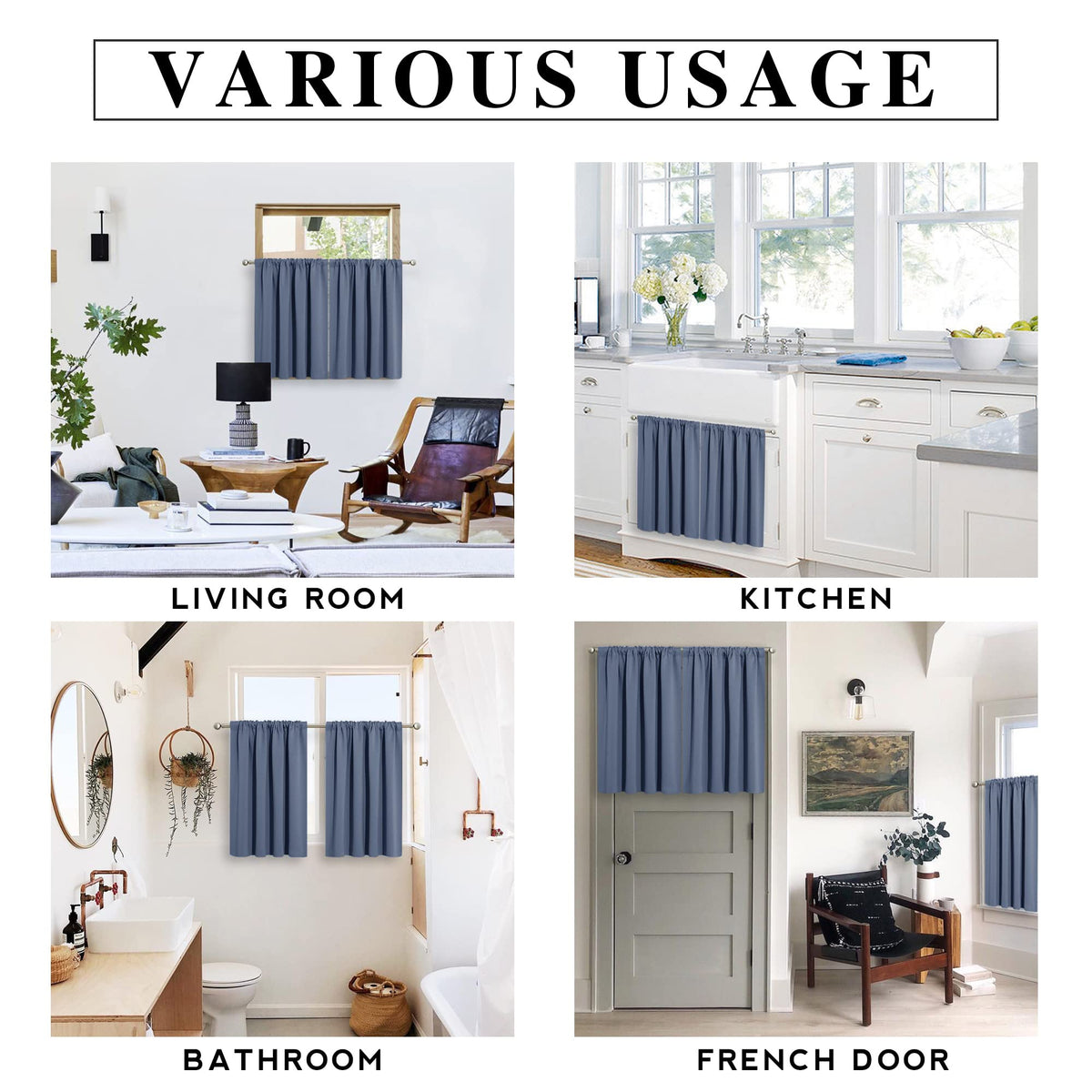 Short Blackout Curtains for Bedroom (2 Count)