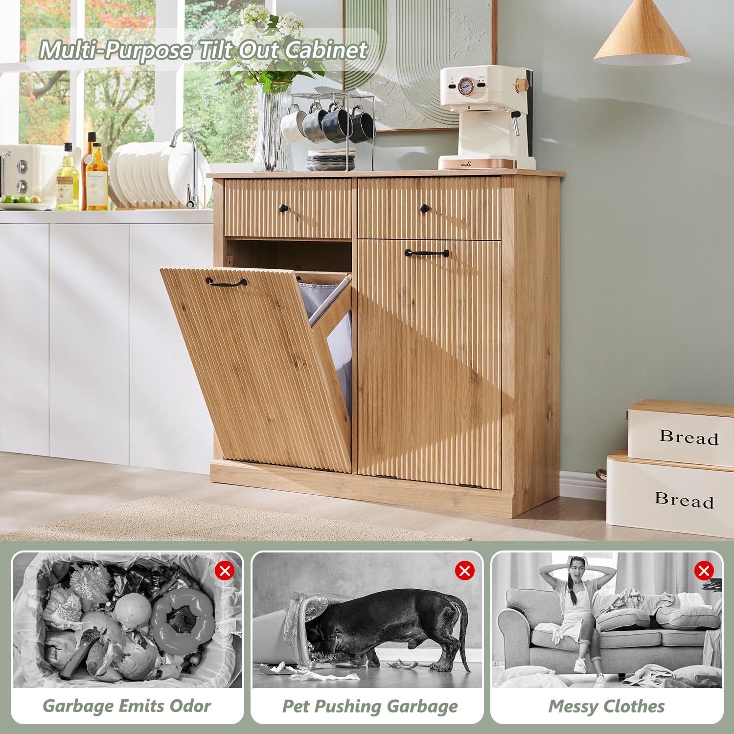 Double Tilt Out Trash Cabinet