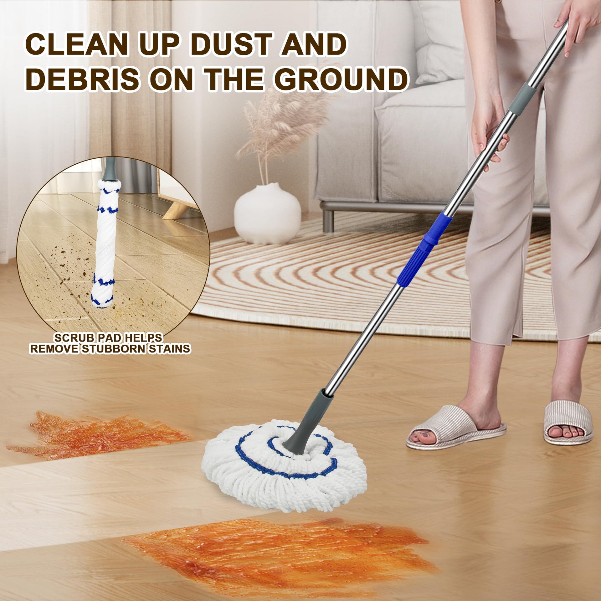 Self Wringing Mop Easy Squeeze Cleaning Twist Mop
