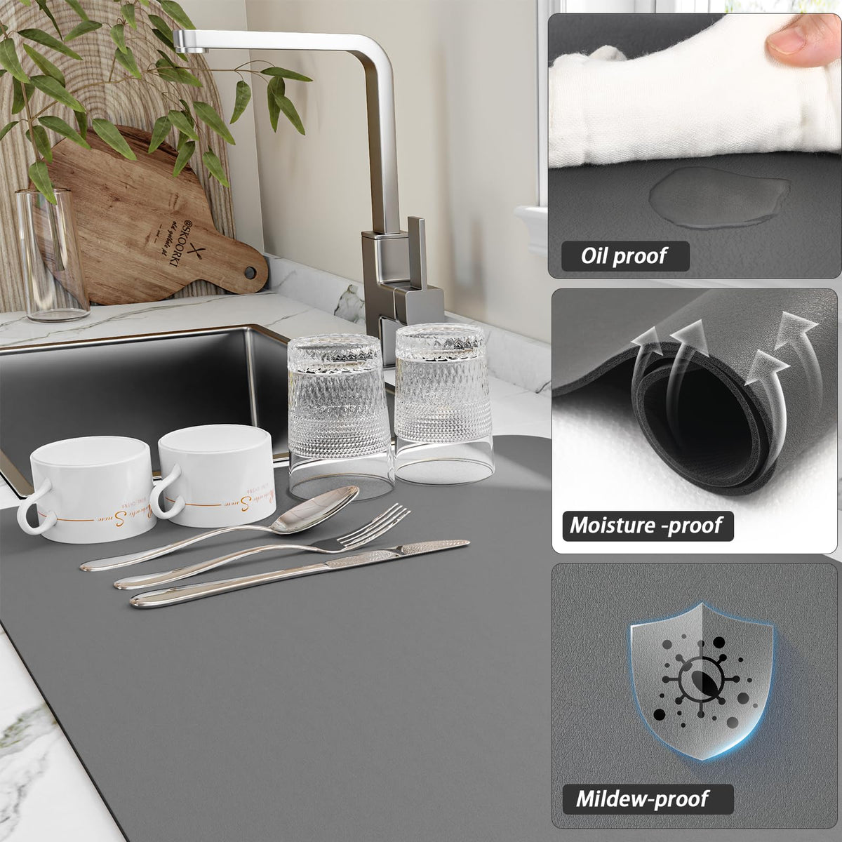 Dish Drying Mat for Kitchen Counter