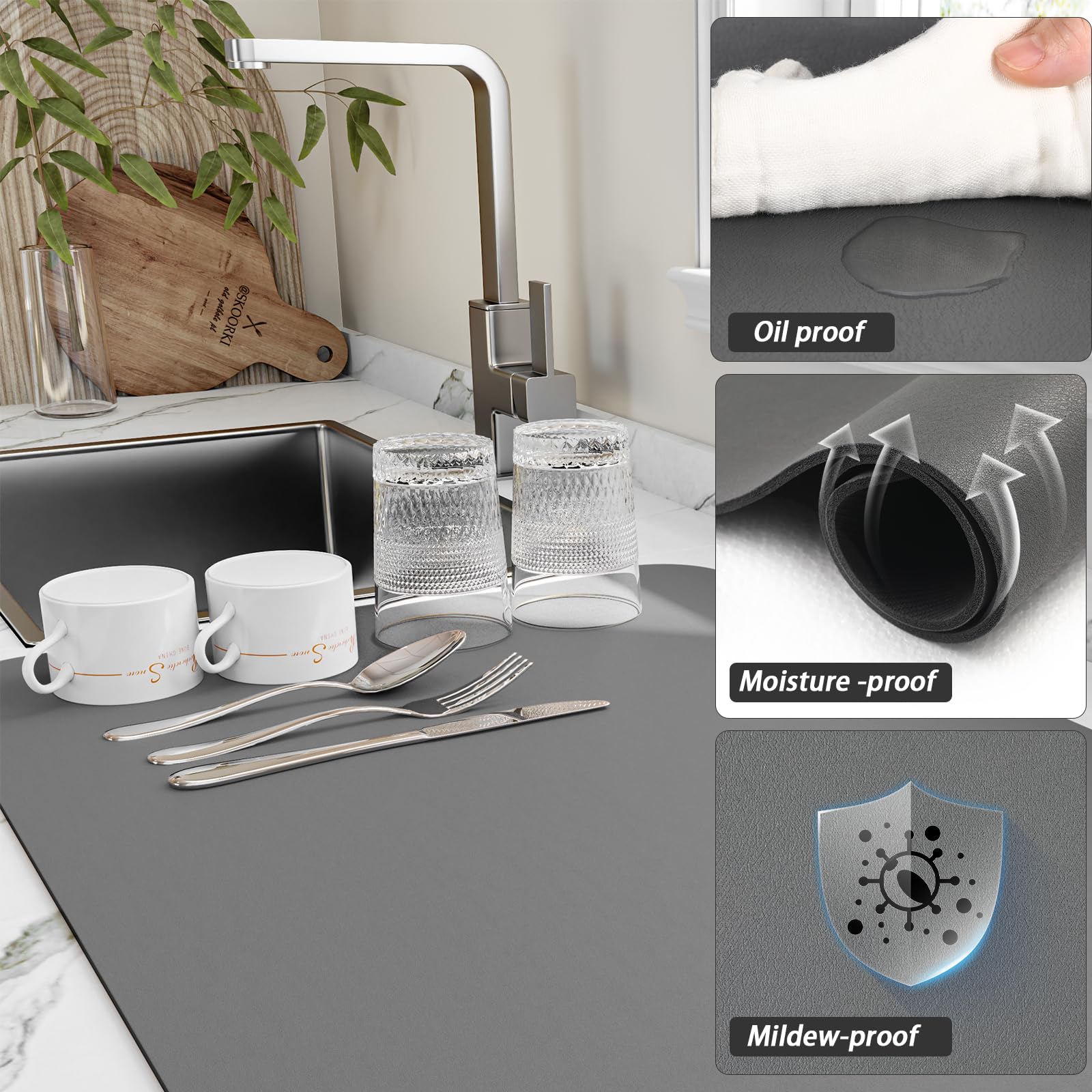 Dish Drying Mat for Kitchen Counter