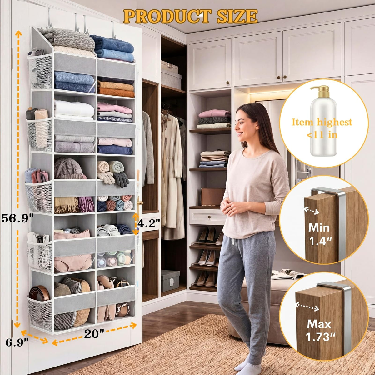 2 Pack Over the Door Organizer 5 Tiers