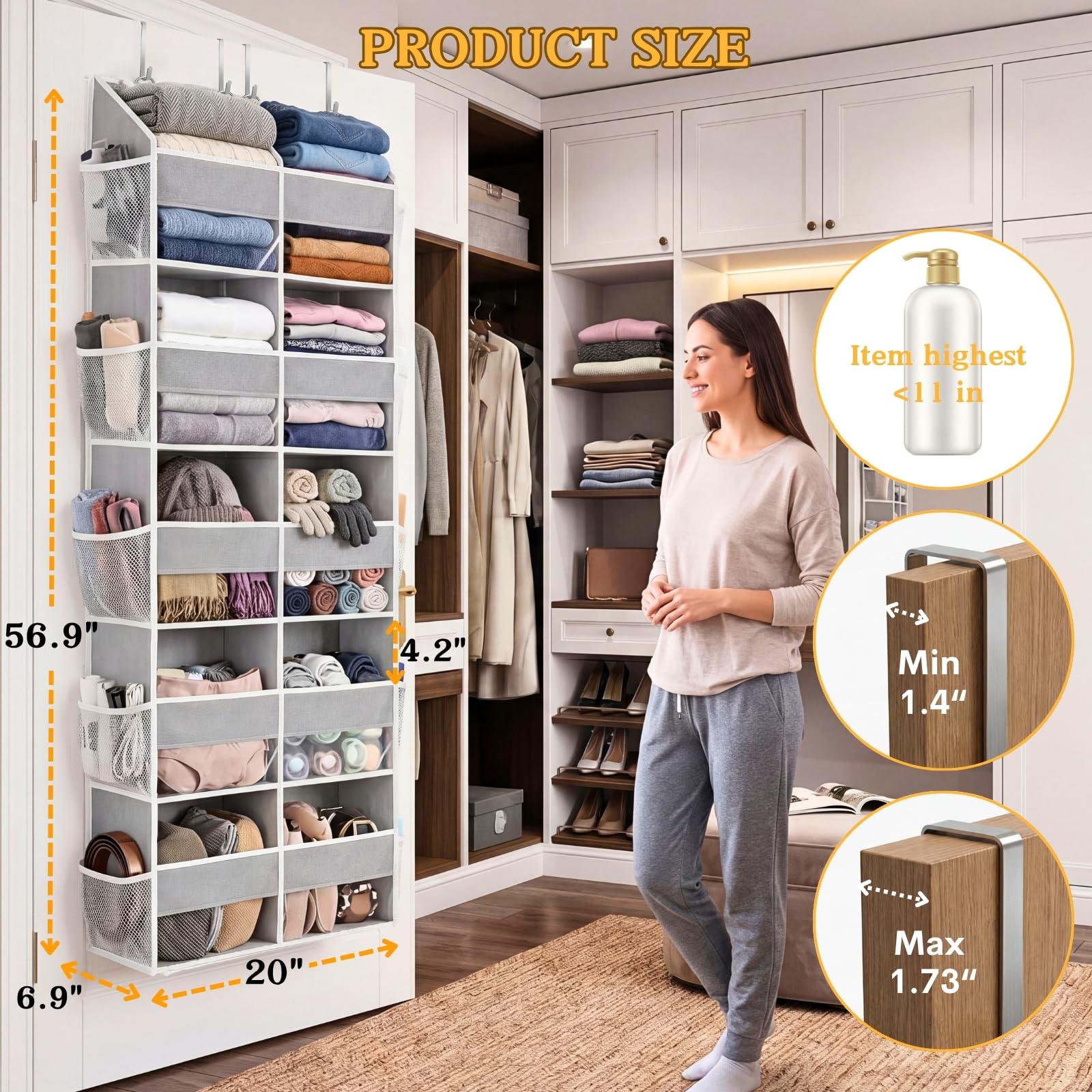 2 Pack Over the Door Organizer 5 Tiers
