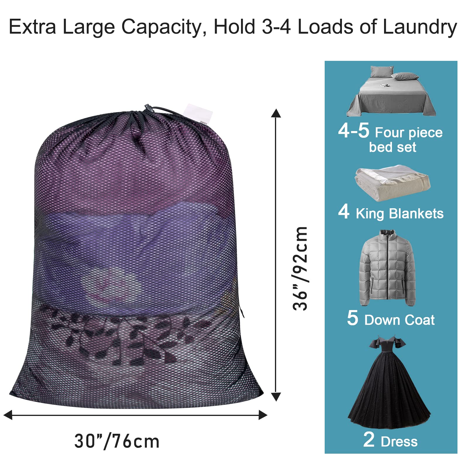 2 Pack Heavy Duty Diamond Mesh Laundry Bag (2 Count)