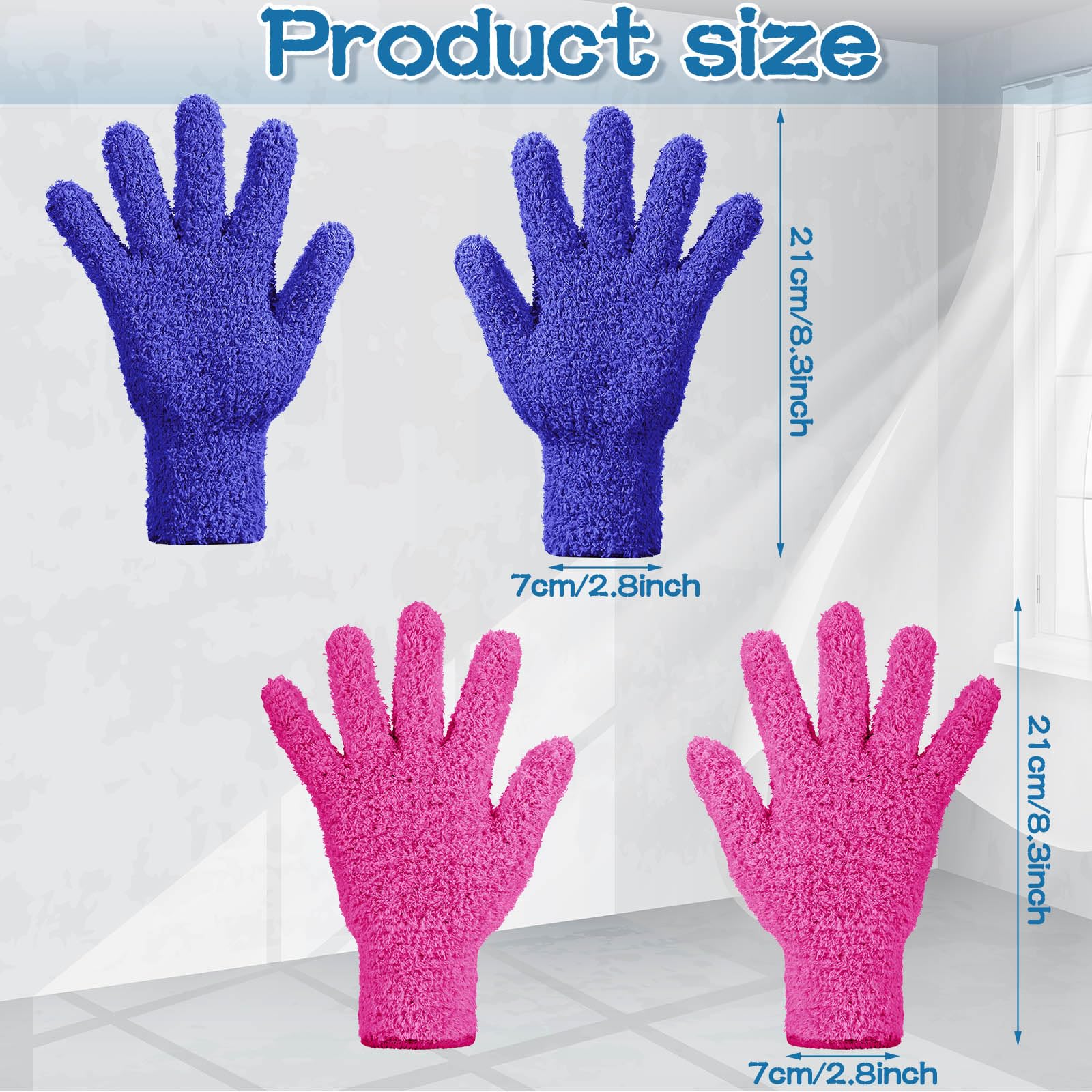 6 Pcs Micro Dusting Mitt Plant Cleaning