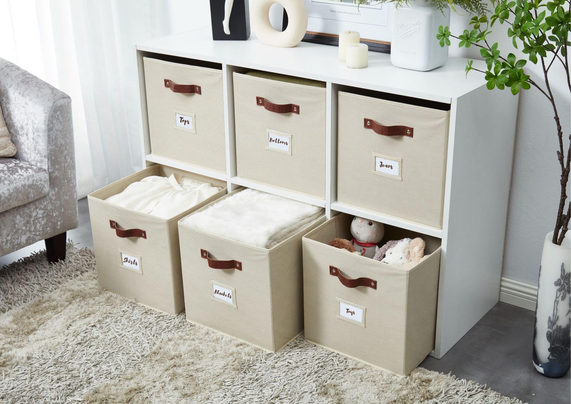 Storage Bins Cube Storage Bin with Labels (6 Count)