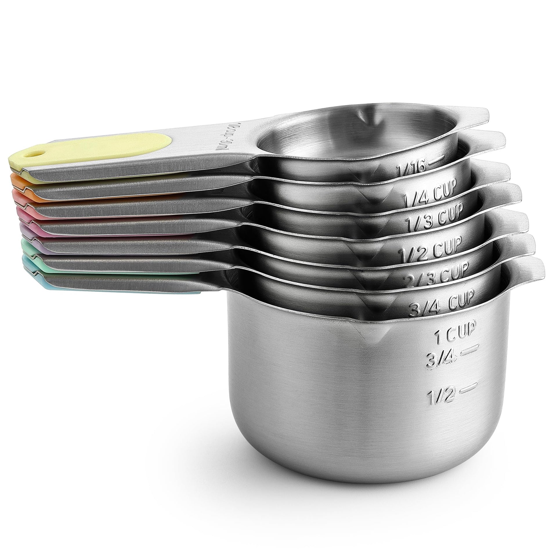 Magnetic Stainless Steel Measuring Cups Set of 7 (7 Count)