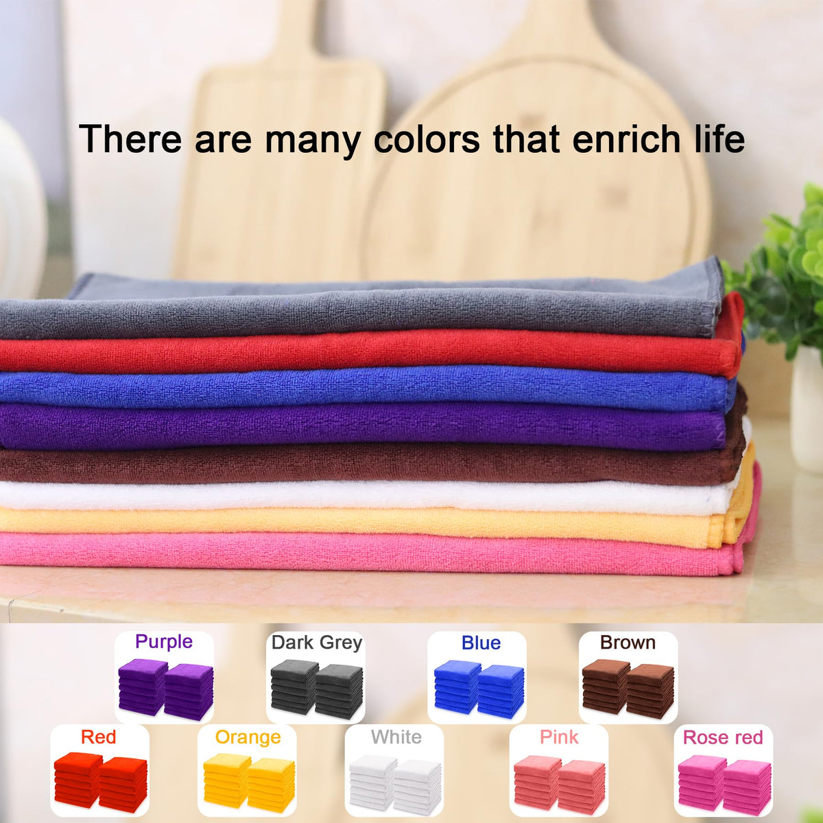 Microfiber Kitchen Dish Towels for Washing Dishes 8 Pack
