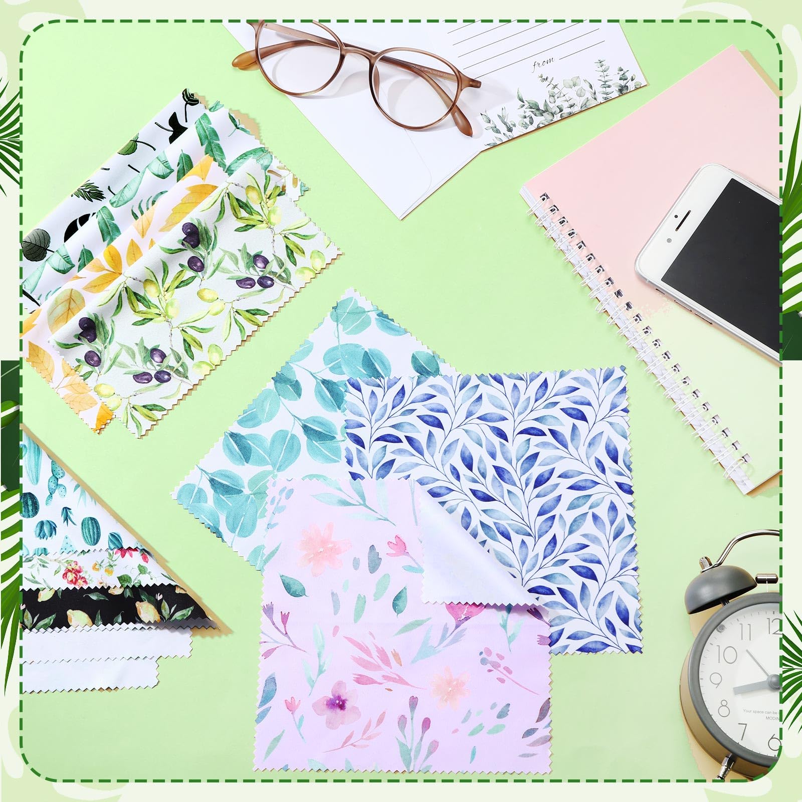 20 Pcs Microfiber Cleaning Cloth for Glasses Plant Microfiber Cloth Soft Multicolor Glasses Cleaner for Eyeglasses Camera Lens Cell Phone Screens