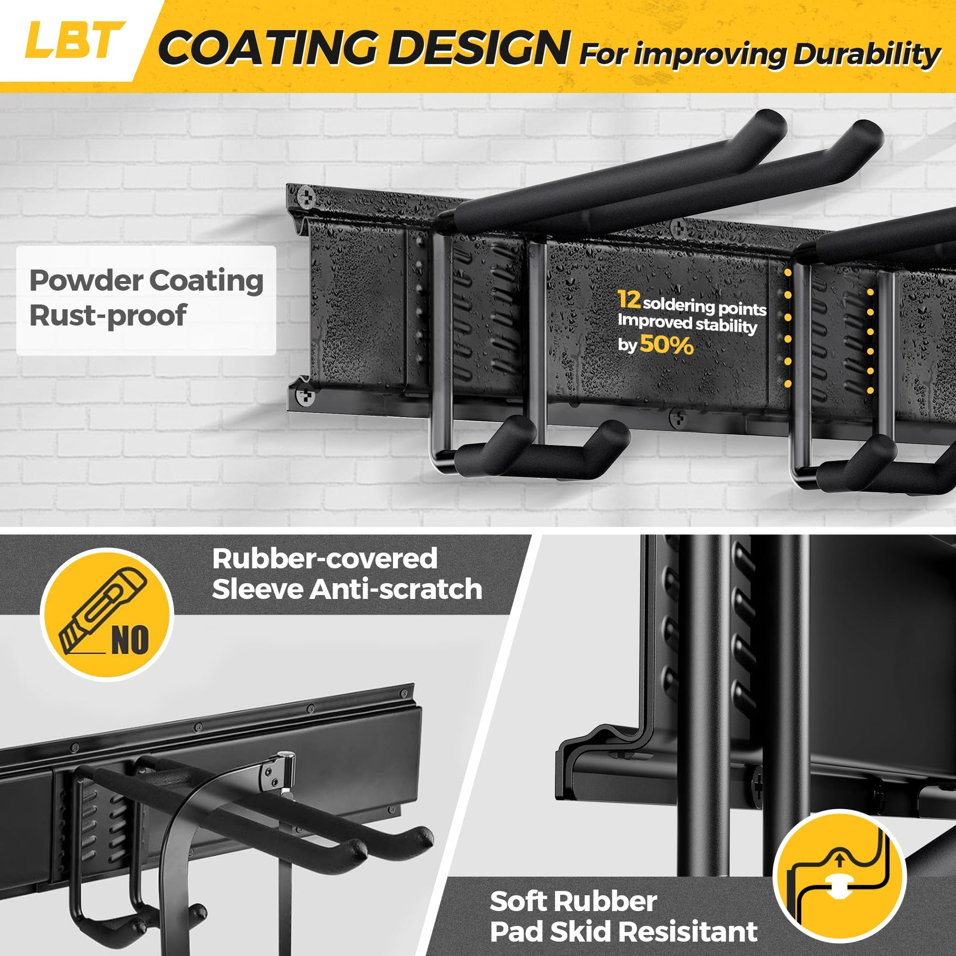 49.5"Garage Tool Organizer Wall Mount 500lbs Garden Tool Organizer